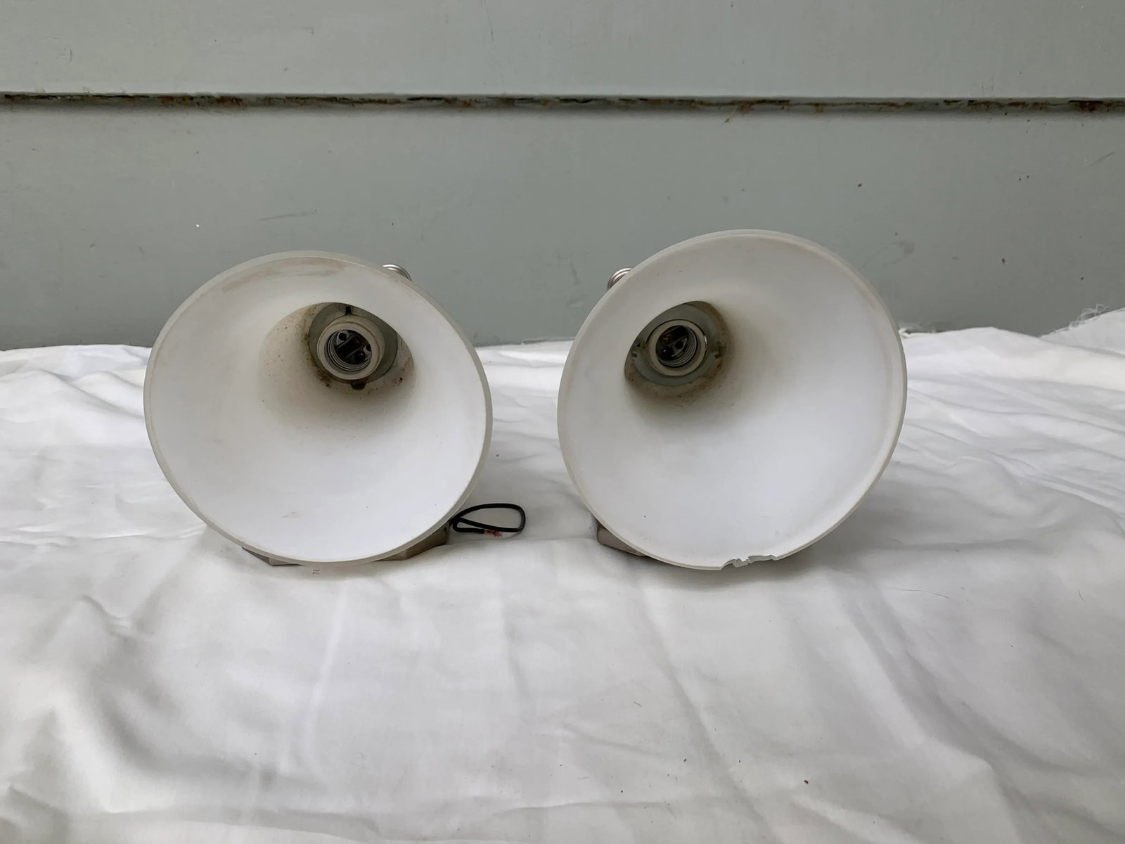 Vintage Late 20th Century Brushed Chrome Column Sconces - Set of 2 - 4