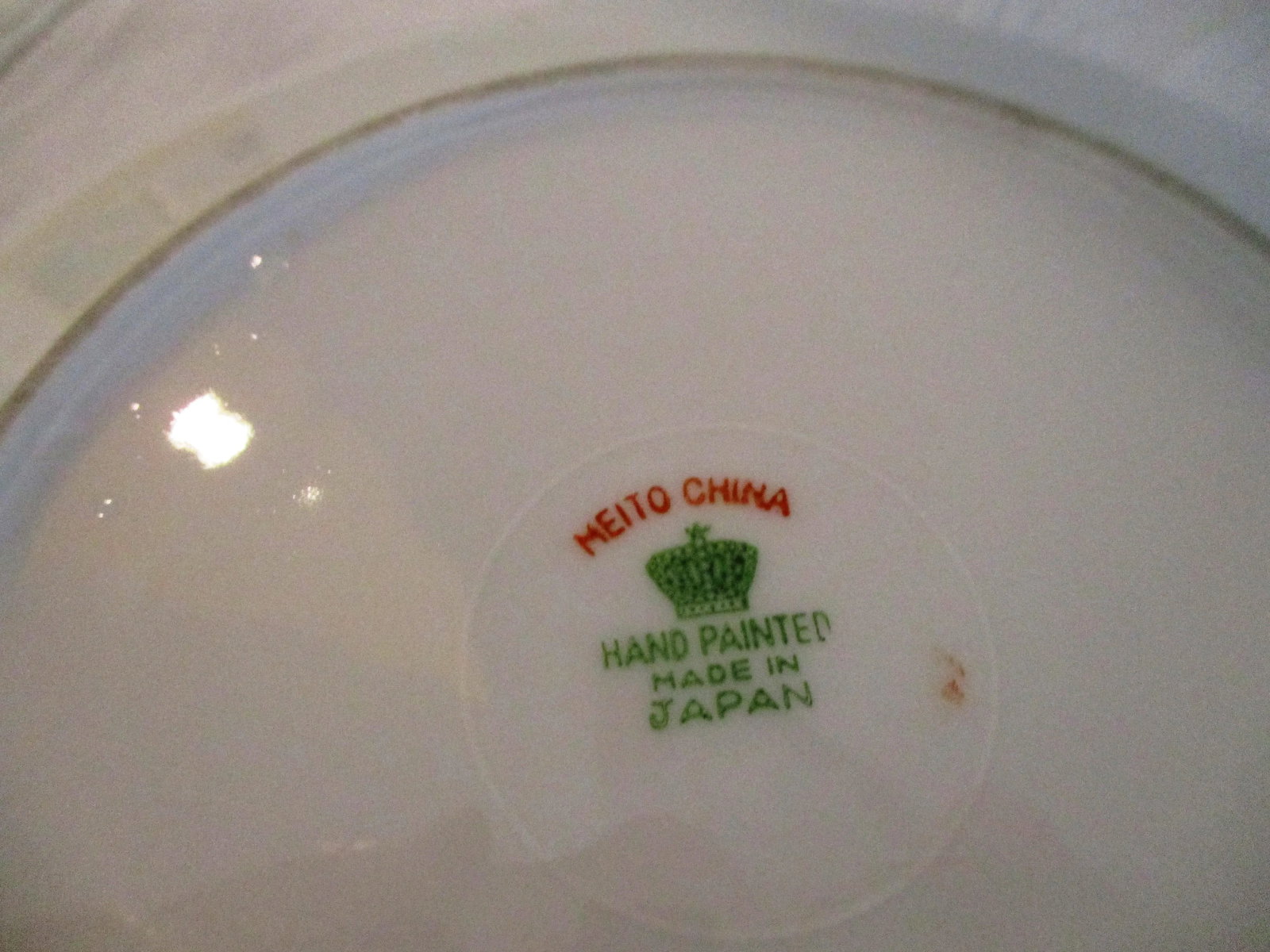 1950s Meito Japanese Hand-Painted Plates - Set of 5 - 4