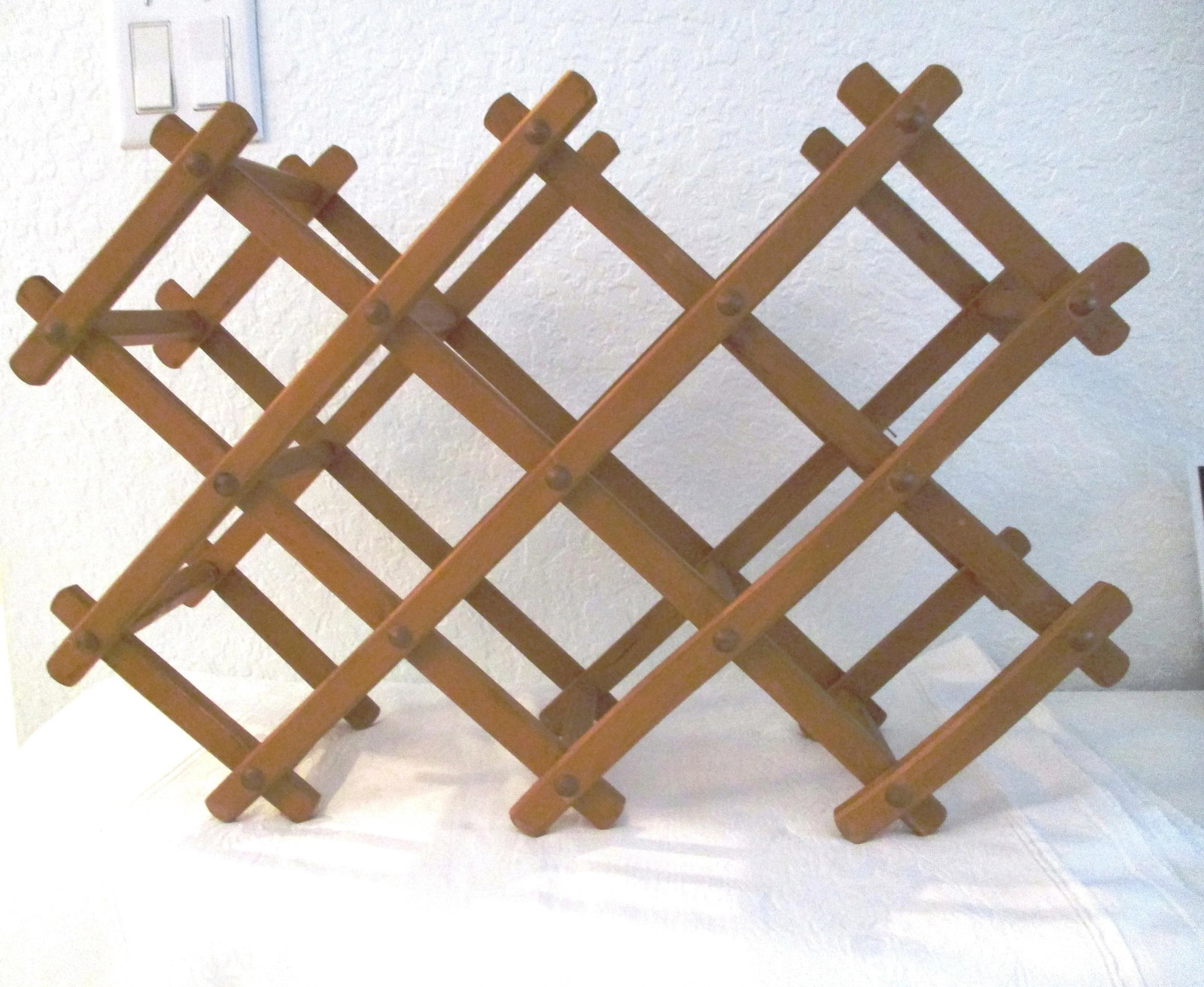 1970s Expanding Wood Wine Rack - 7