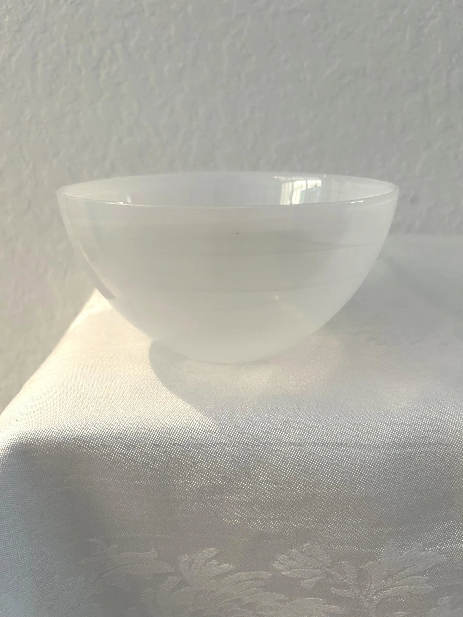 Contemporary Spanish White Swirl Glass Bowl - 3
