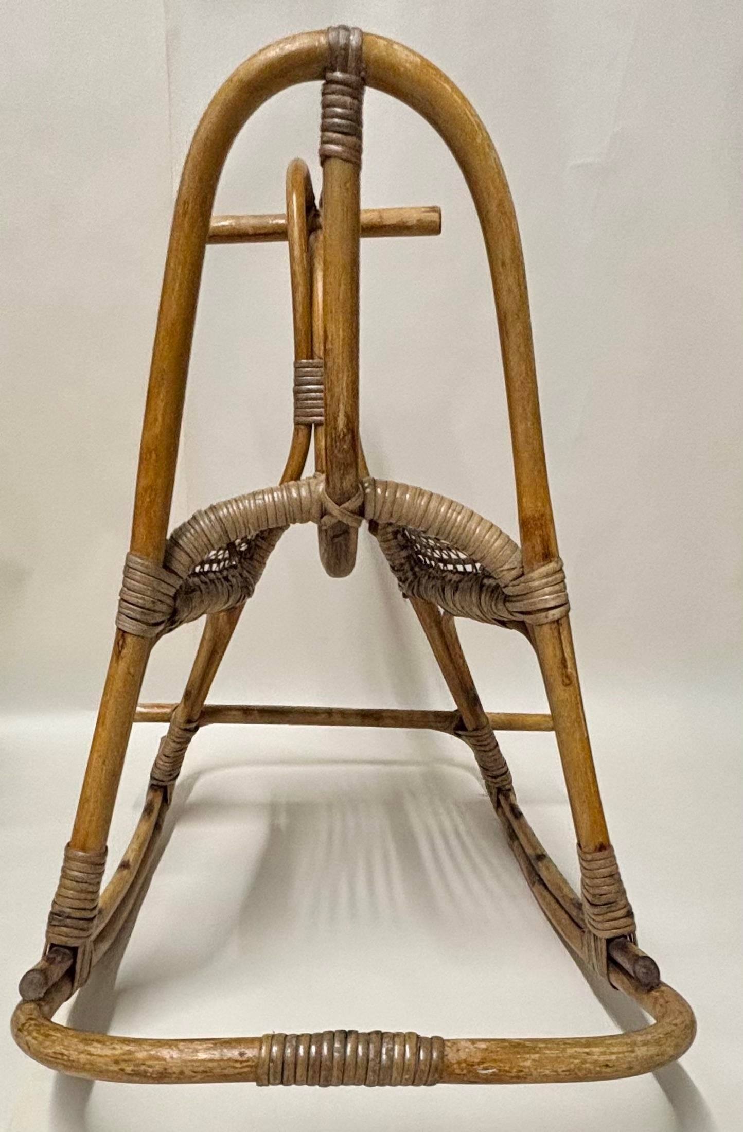 Vintage 1960's Franco Albino Rattan Rocking Horse - 6
