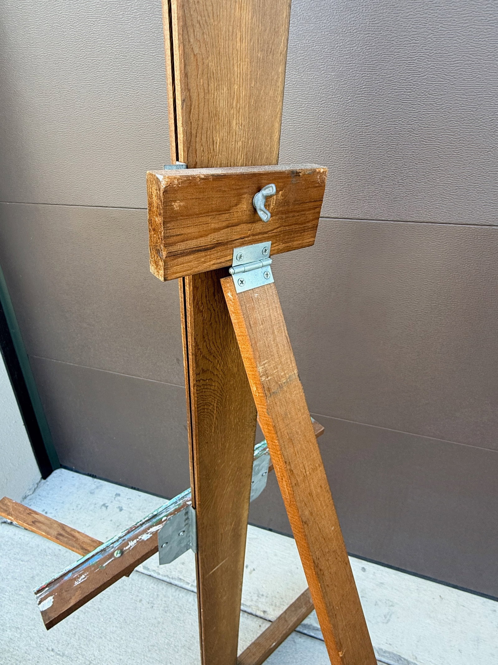 Vintage Mid Century Wooden Studio Artist Easel With Adjustable Canvas Support - 5