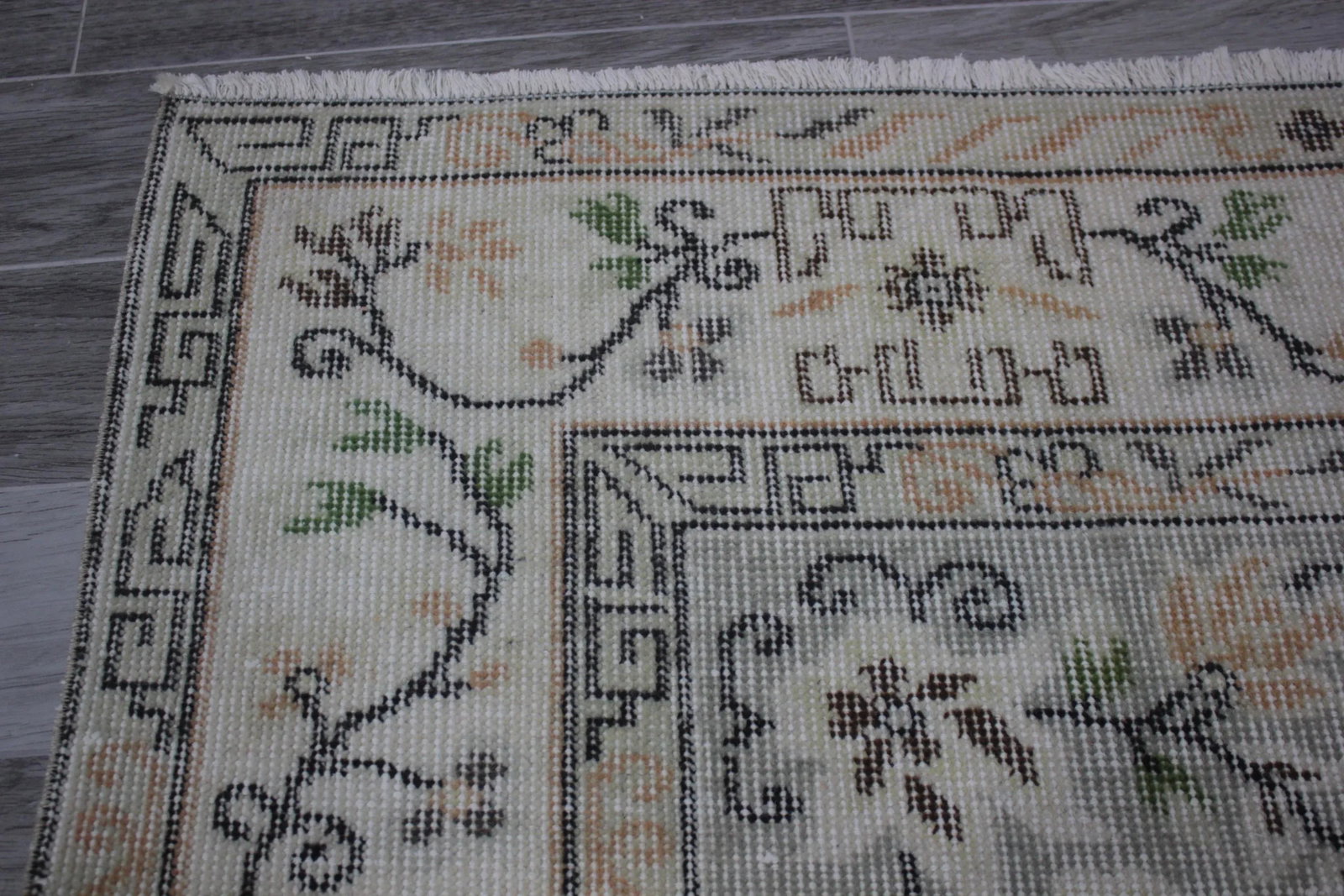 1970s Vintage Handmade Floral Design Oriental Cappadocia Turkish Area Rug - 6