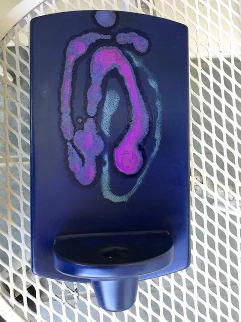 1960s Knabstrup Danish Modern Pottery Candle Wall Sconces in Blue and Purple - Set of 3 - 5