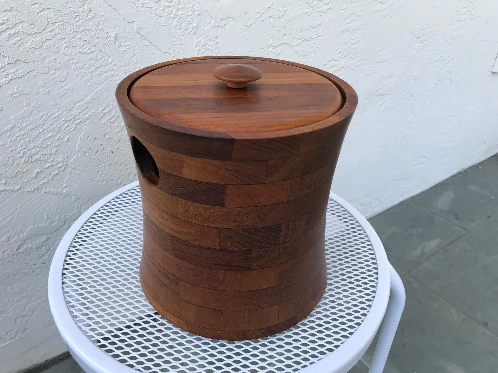 1960s Danish Mid Century Modern Ernest Sohn Siamese Solid Teak Ice Bucket - 2