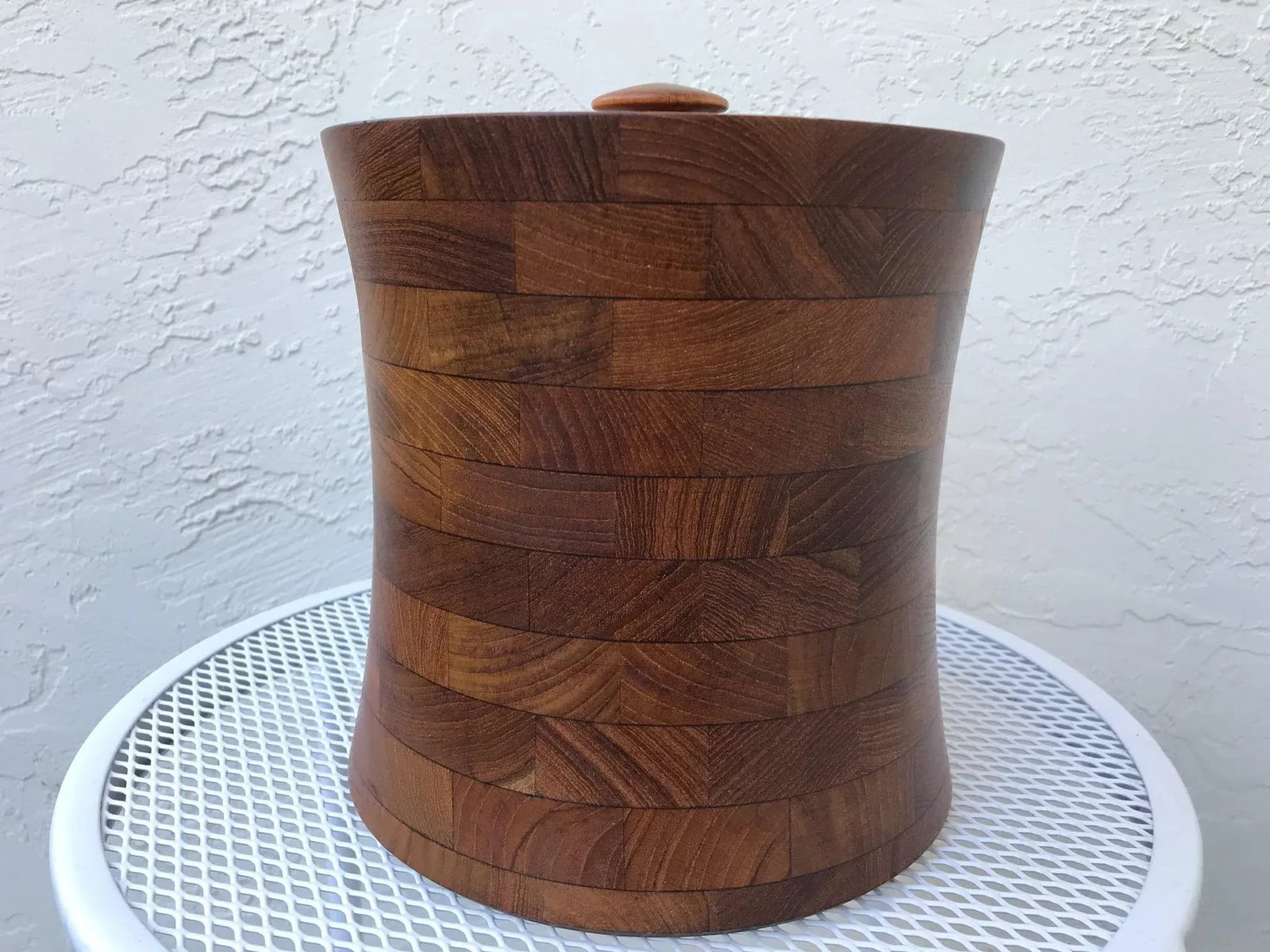 1960s Danish Mid Century Modern Ernest Sohn Siamese Solid Teak Ice Bucket - 8
