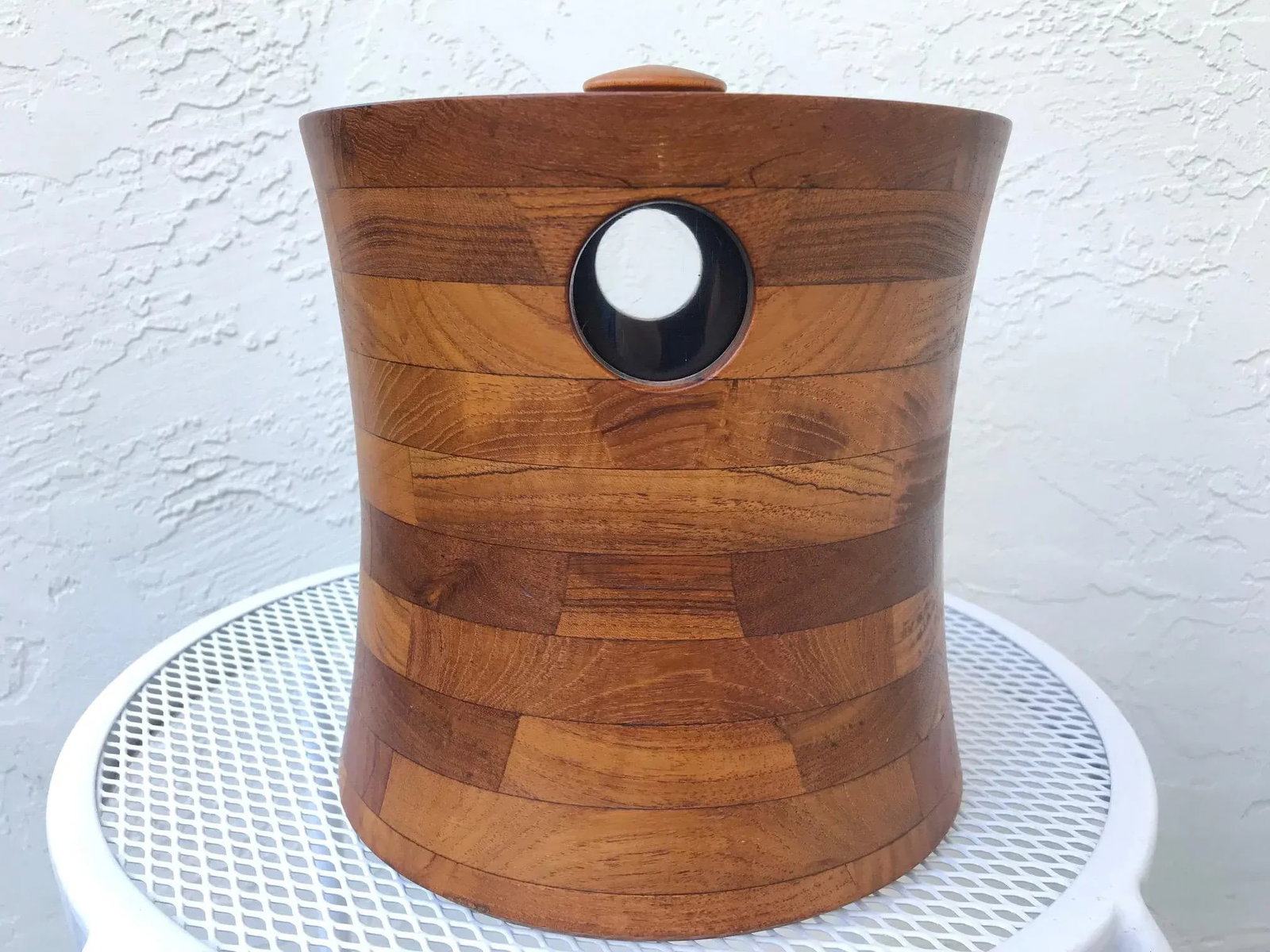 1960s Danish Mid Century Modern Ernest Sohn Siamese Solid Teak Ice Bucket - 9