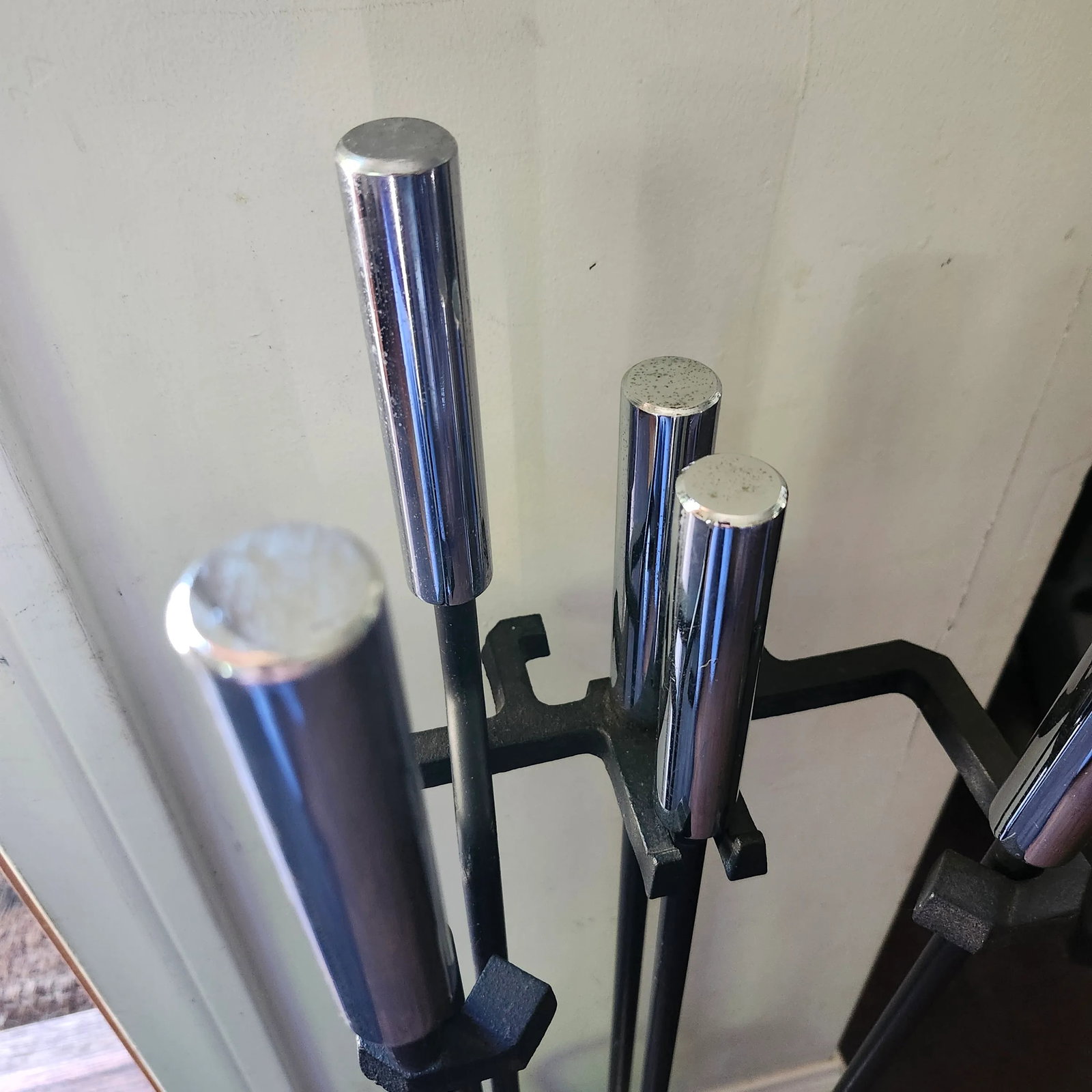 Early 21st Century Fireplace Tools Black With Chrome Handles - 5