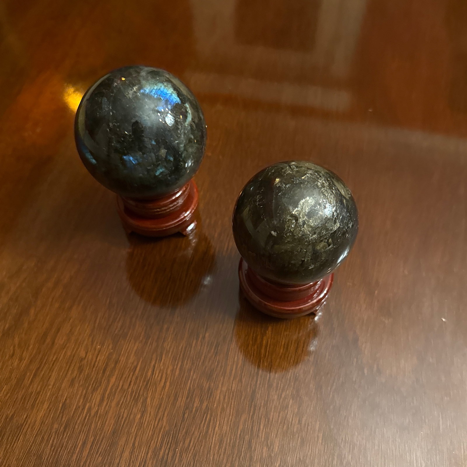 Pair of Labradorite Crystal Balls - 2
