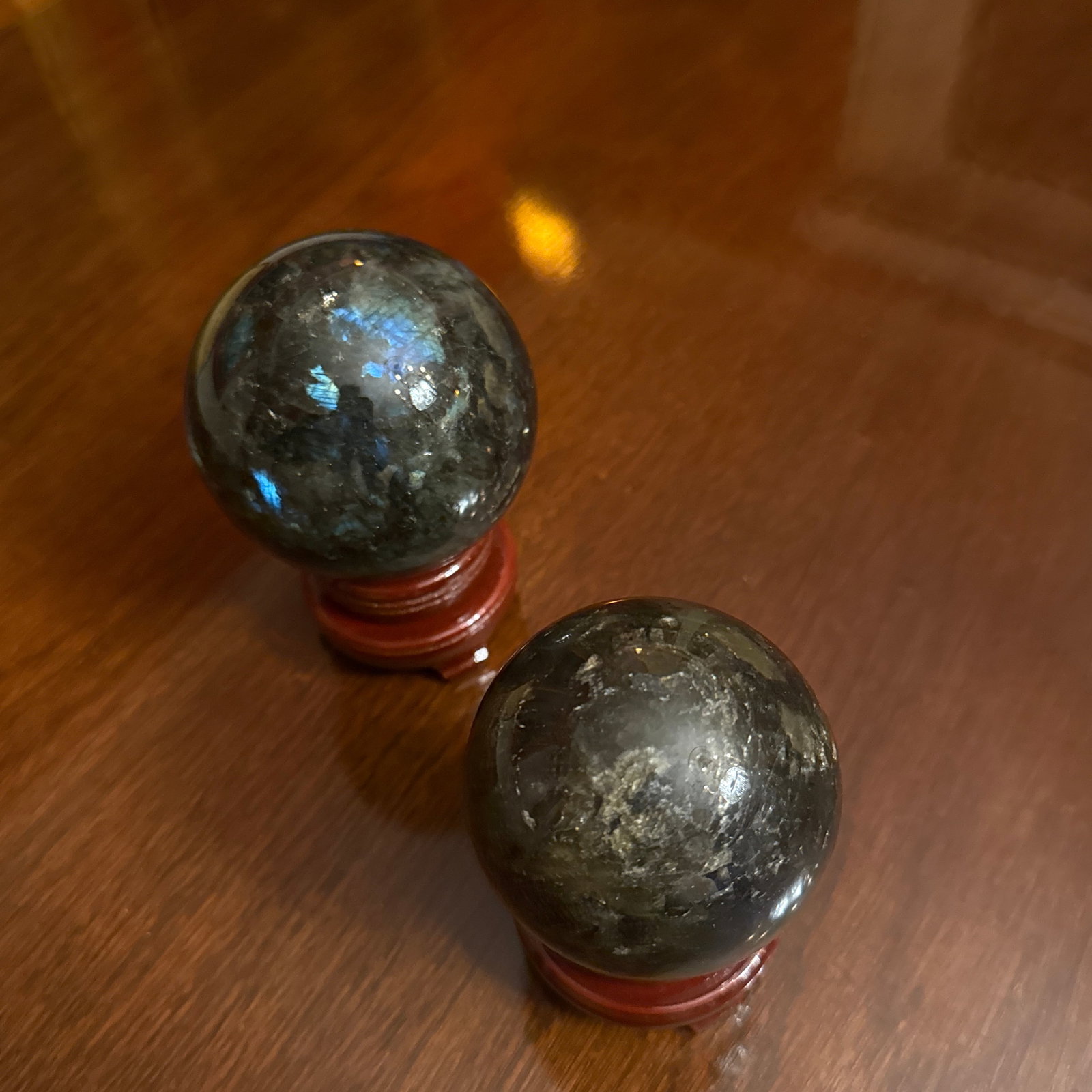 Pair of Labradorite Crystal Balls - 3