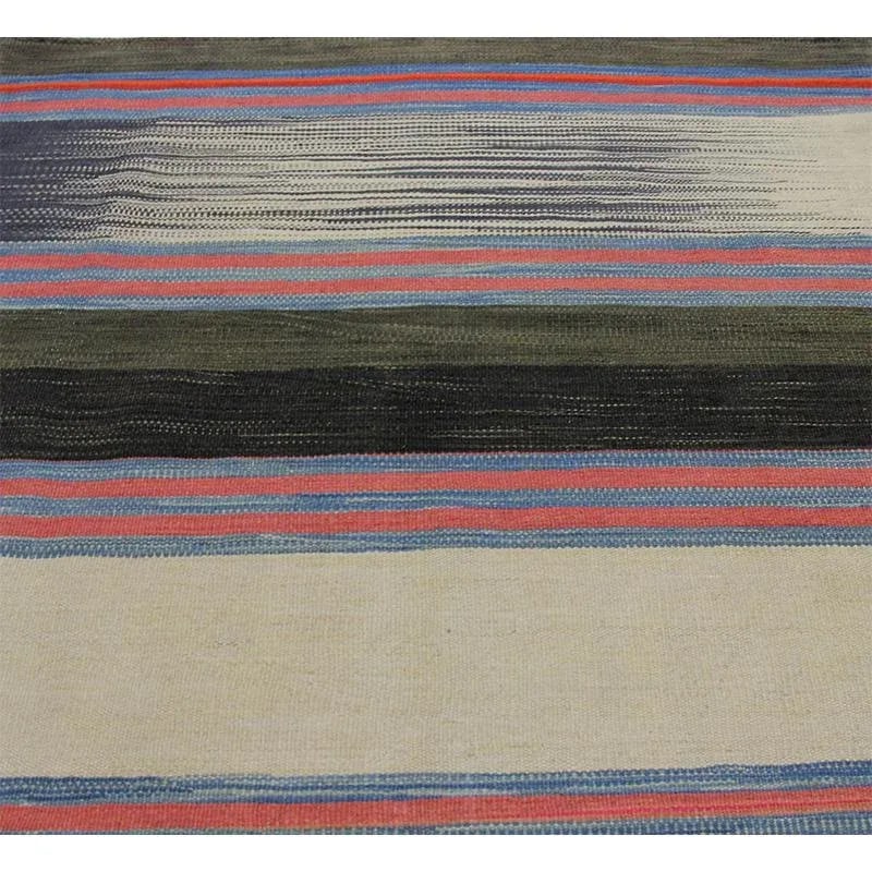 Handwoven Scandinavian Style Persian Kilim Rug 3'4"*6'10" - 4