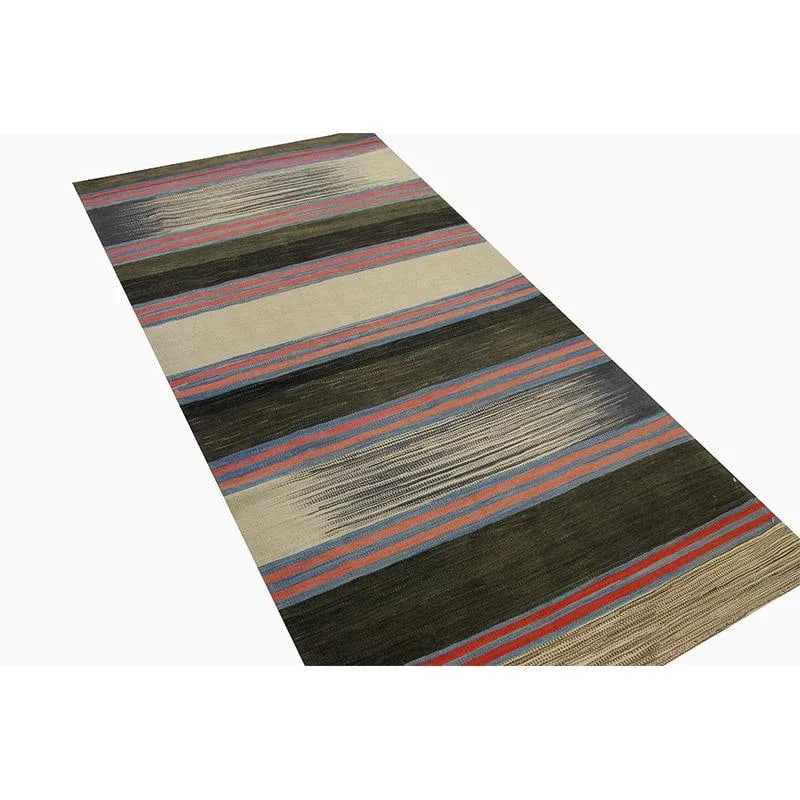 Handwoven Scandinavian Style Persian Kilim Rug 3'4"*6'10" - 5