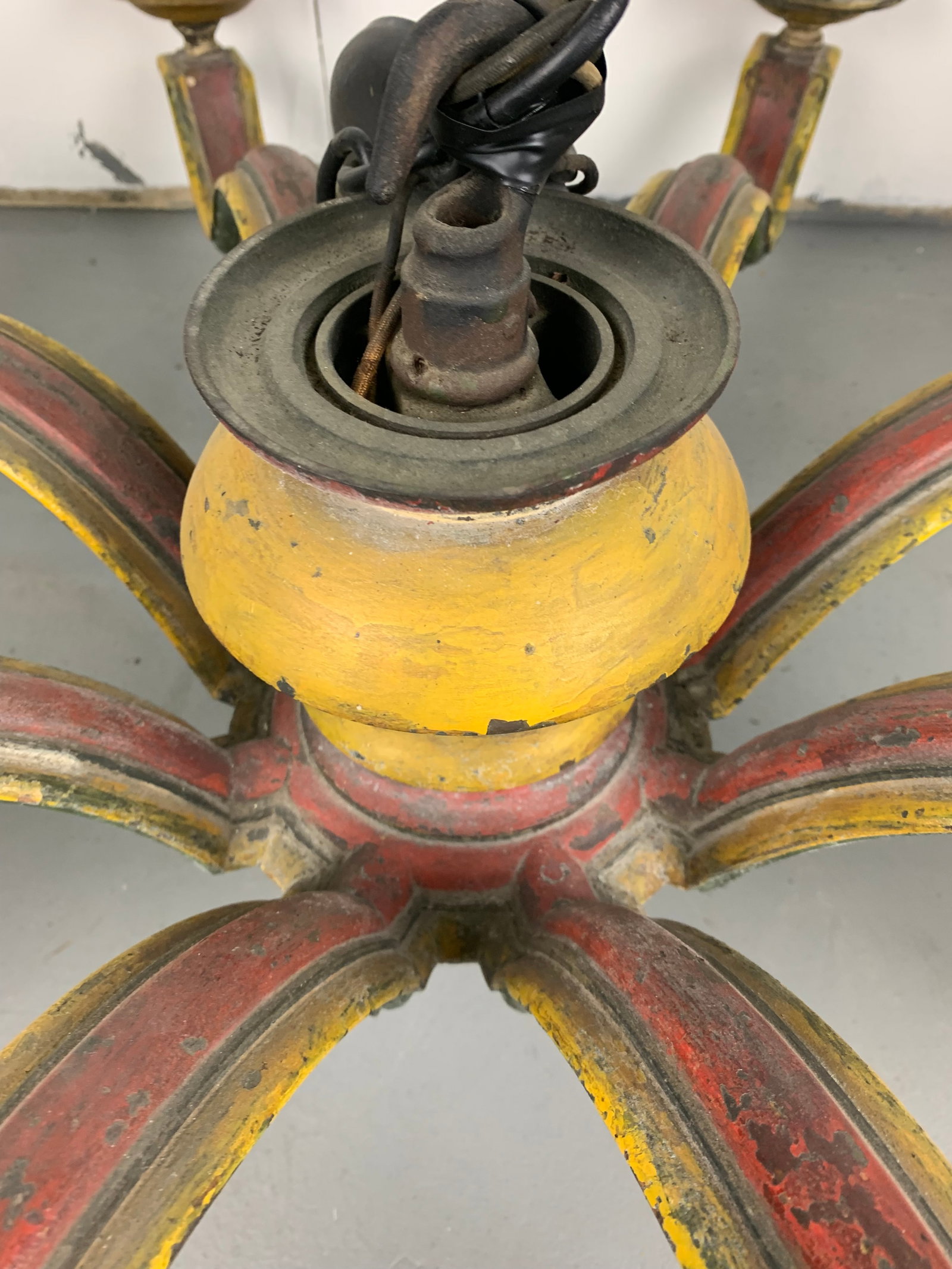 Antique Italian Painted Brass Chandelier - 10