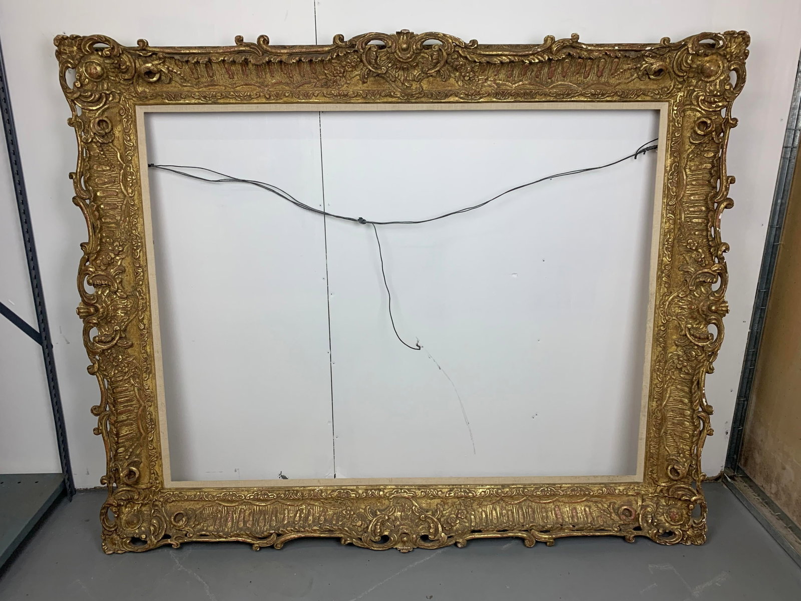 Antique Gold Ornate Rococo Style Hand Carved Wood Frame. - 2