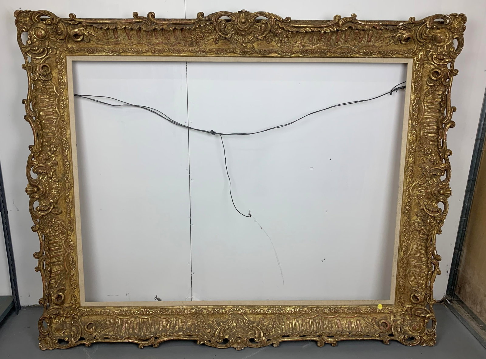 Antique Gold Ornate Rococo Style Hand Carved Wood Frame. - 3