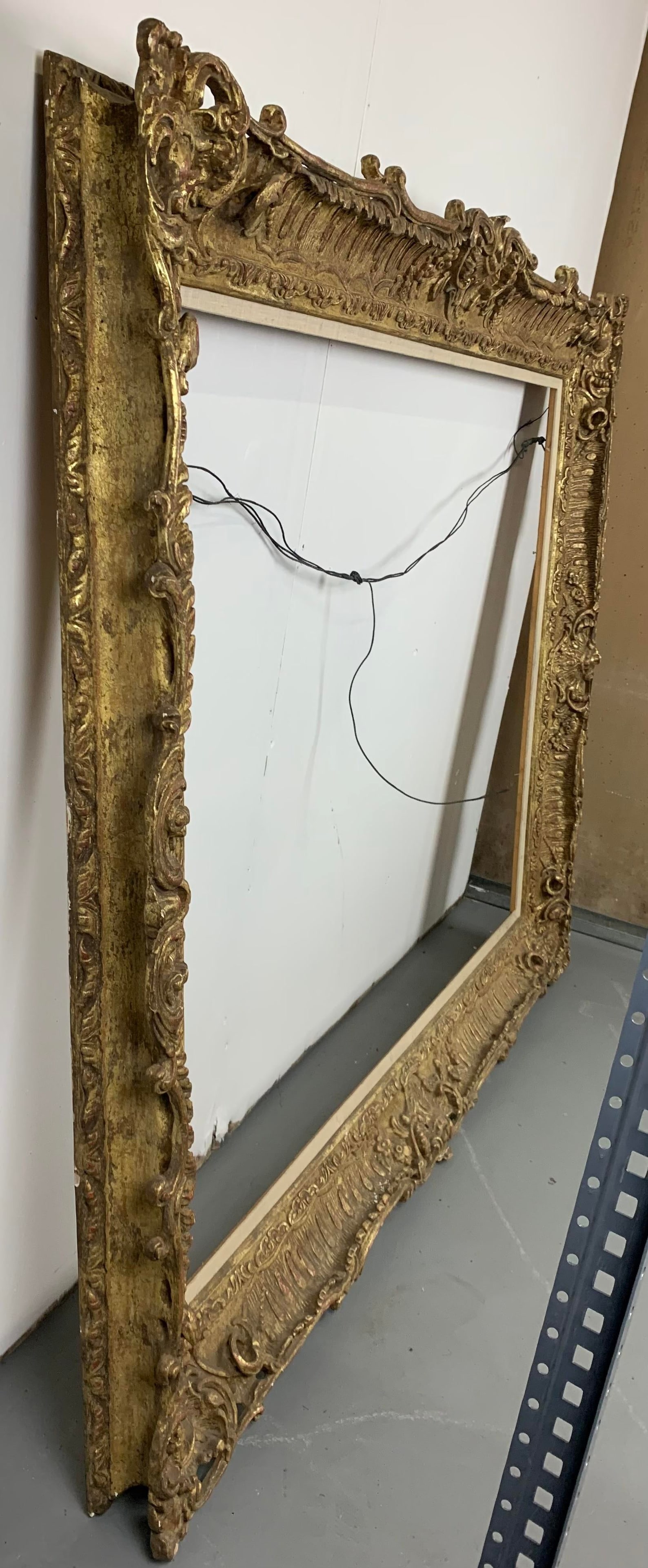 Antique Gold Ornate Rococo Style Hand Carved Wood Frame. - 4