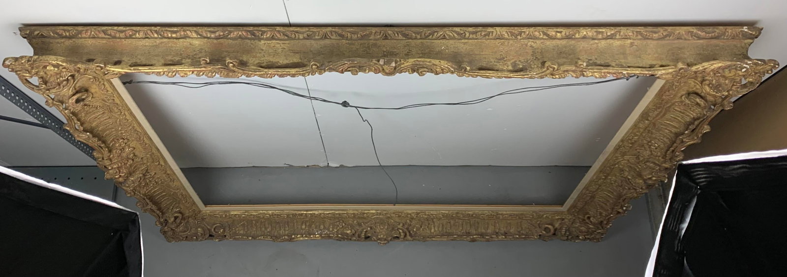 Antique Gold Ornate Rococo Style Hand Carved Wood Frame. - 6