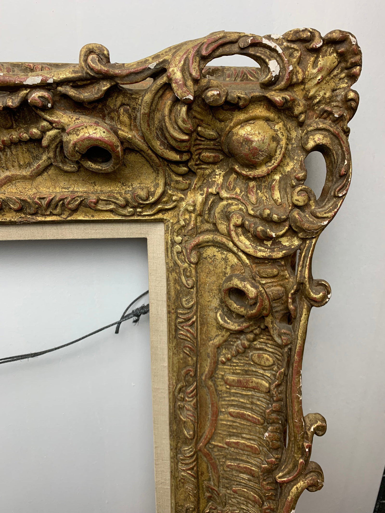 Antique Gold Ornate Rococo Style Hand Carved Wood Frame. - 8