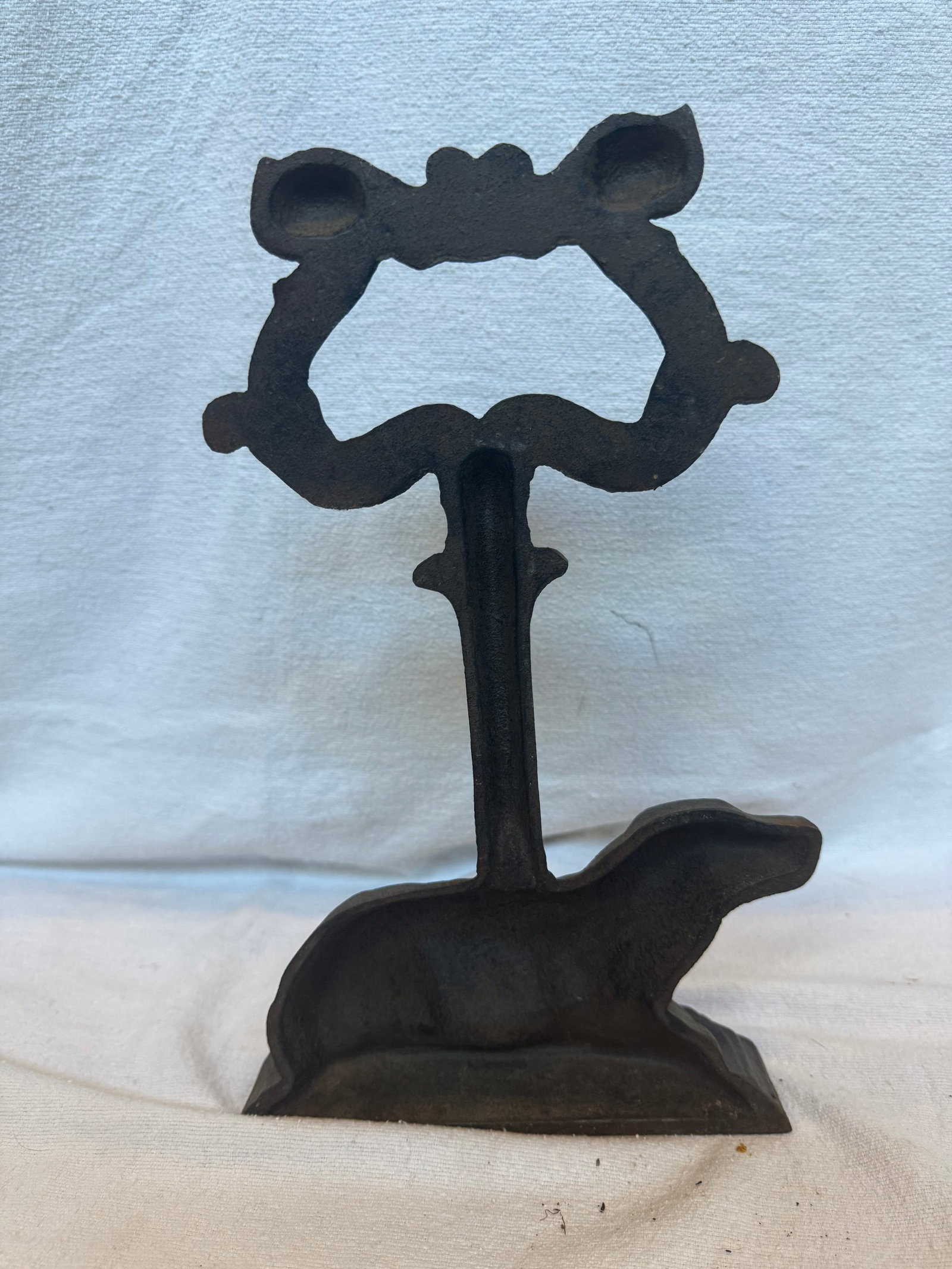 Victorian Cast Iron Lab Door Stop - 4