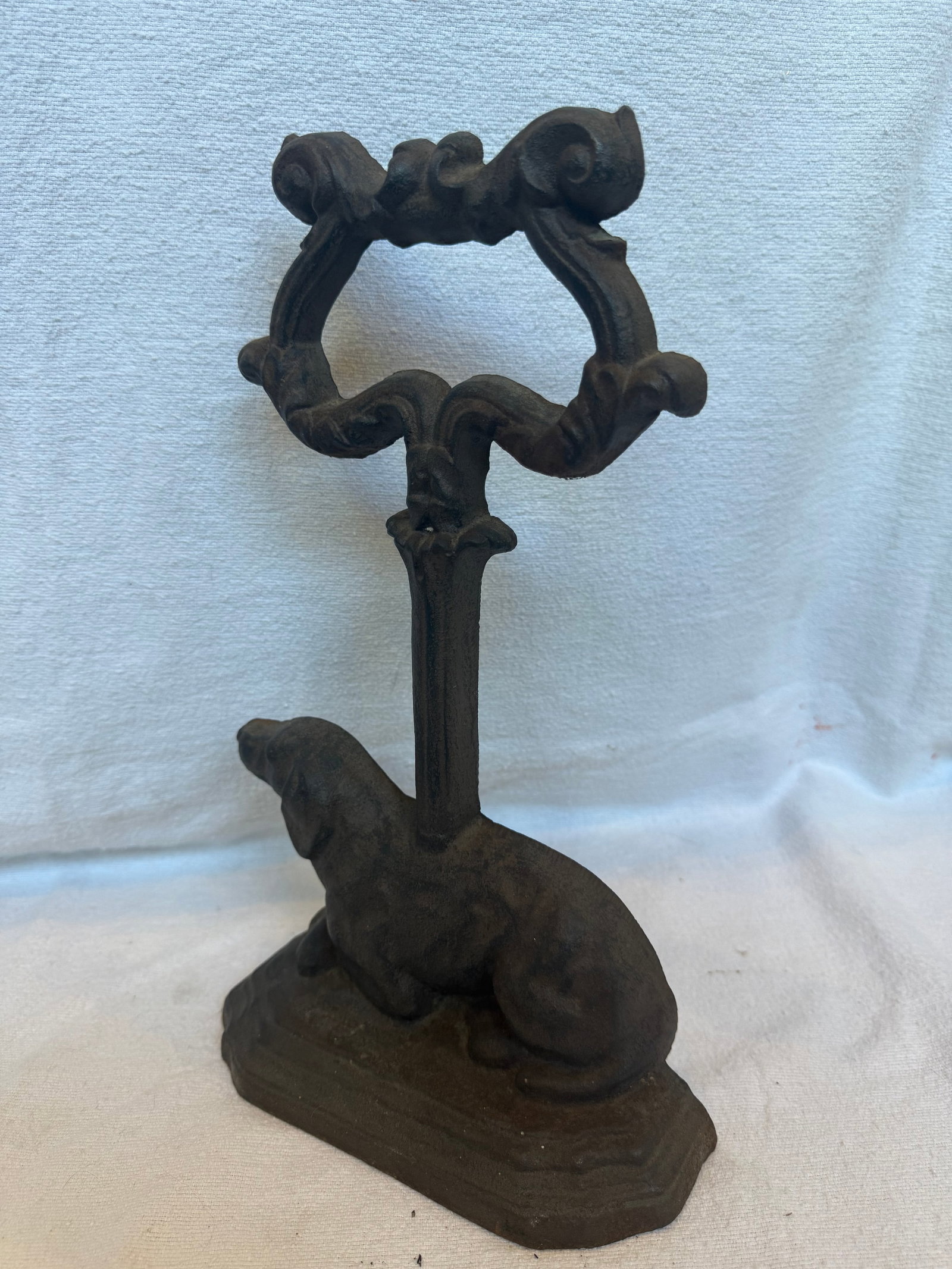 Victorian Cast Iron Lab Door Stop - 8