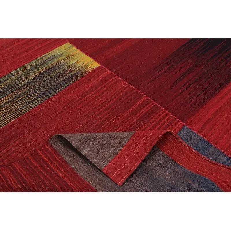 Handwoven Scandinavian Style Persian Kilim Rug 4'11" X 6'7" - 3