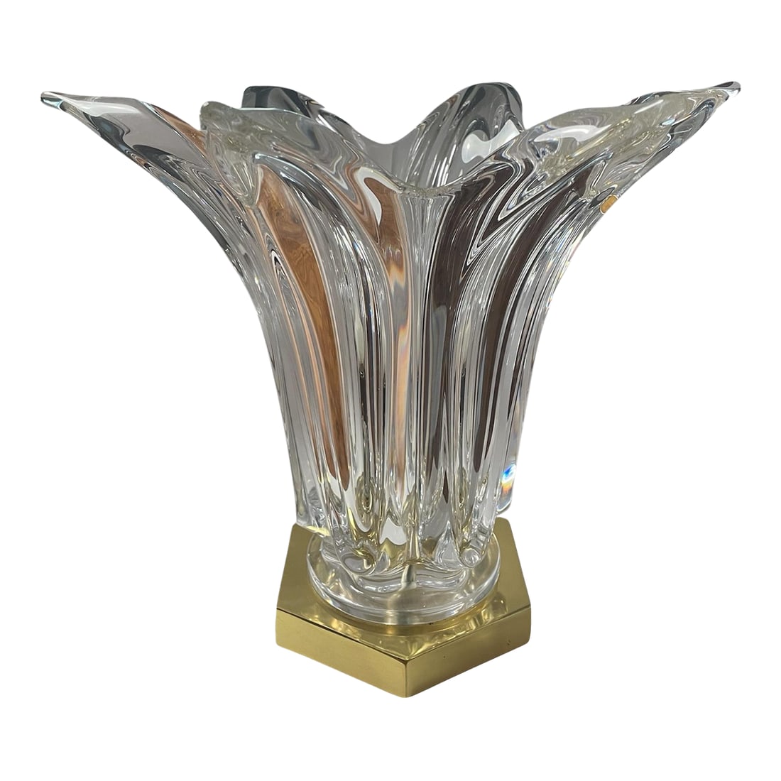 1950s Cofrac Crystal Lamp: A breathe taking crystal desk lamp. It was produced in France in the 1950s. Cofrac is a well-known established crystal manufacturer. Condition: Alterations: Original Condition Unaltered Imperfections: