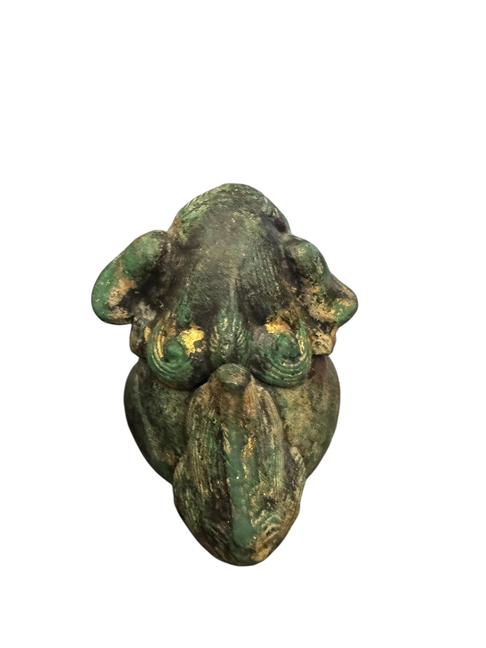Antique 19th C. Bronze Foo Dog Incense Burner With Aged Verdigris Patina - Qing Era Asian Antique - 4