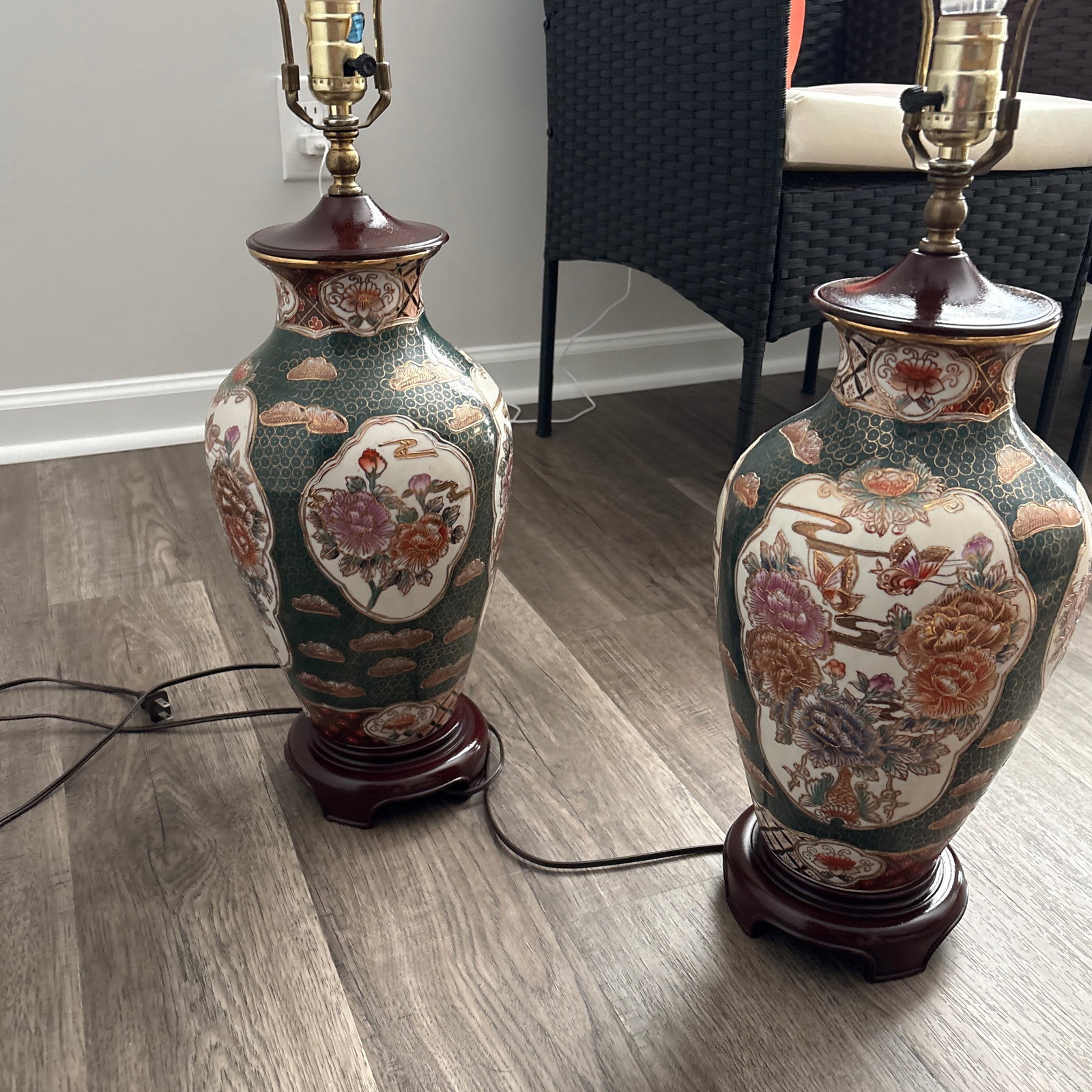 Late 20th Century Porcelain Vase Table Lamps - 7