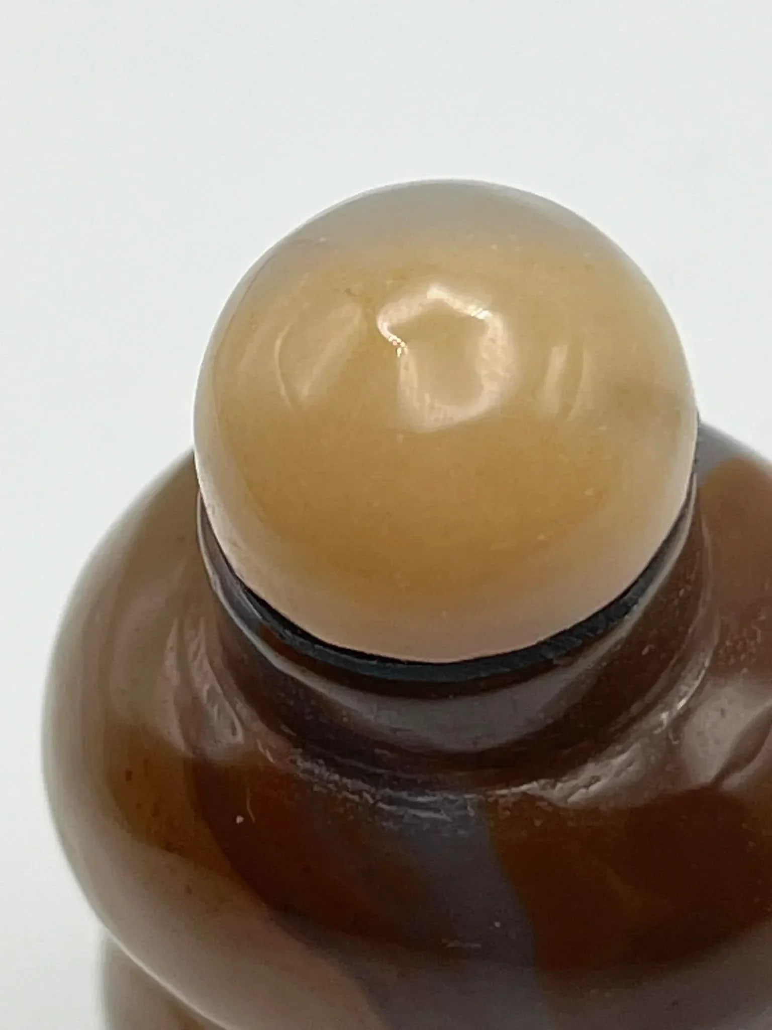 Vintage Chalcedony Double Gourd Snuff Bottle - 10