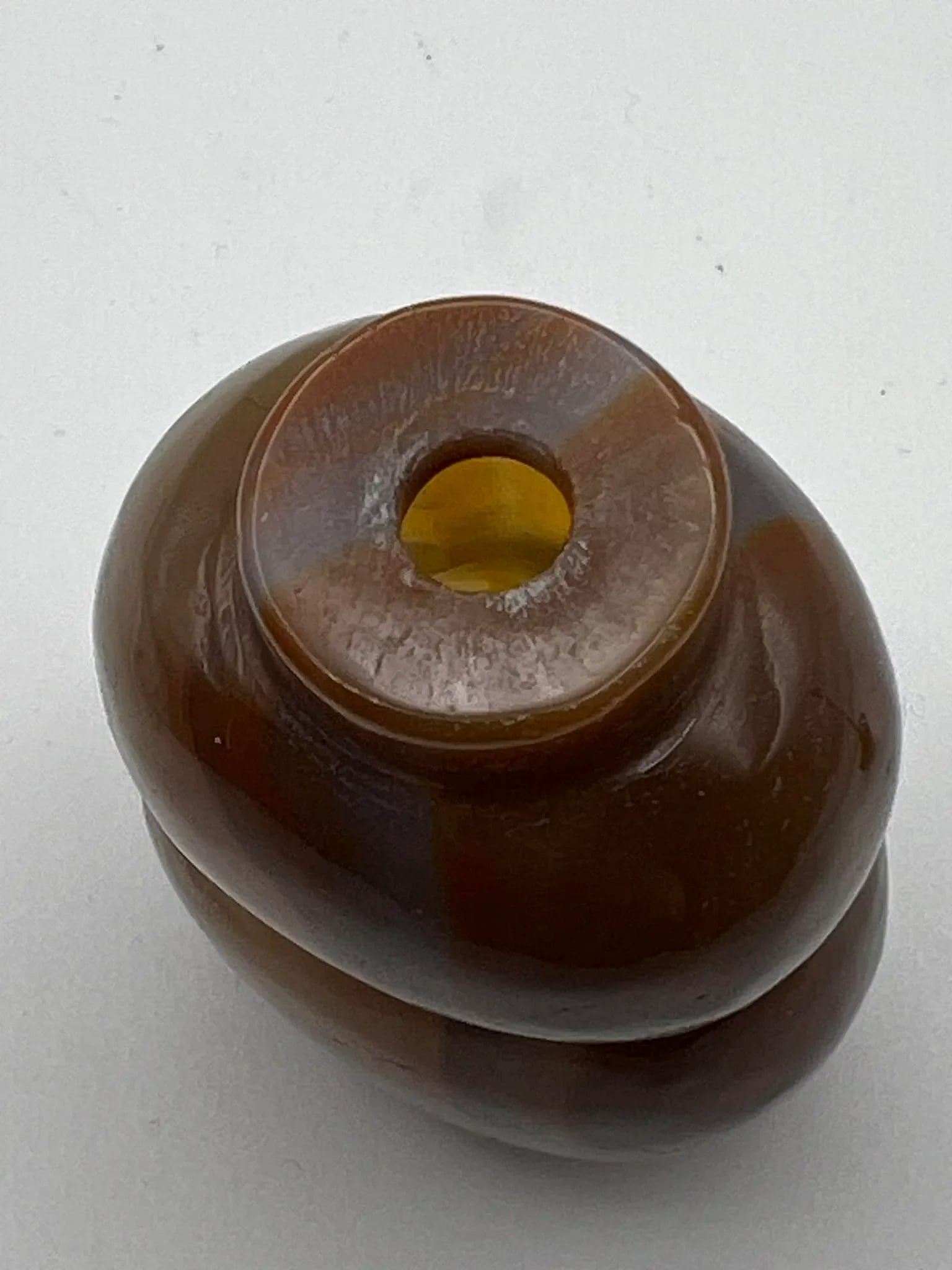 Vintage Chalcedony Double Gourd Snuff Bottle - 11
