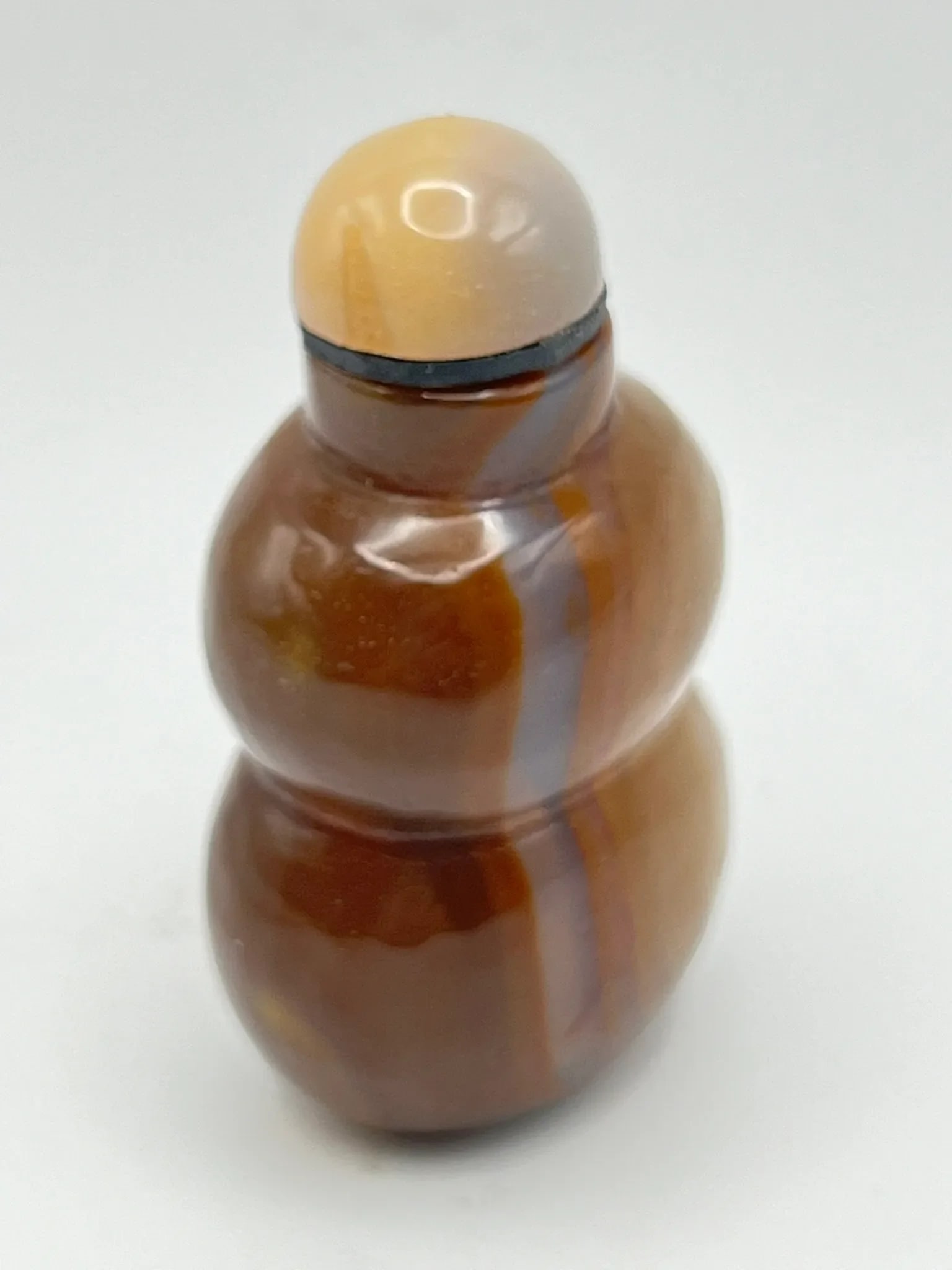 Vintage Chalcedony Double Gourd Snuff Bottle - 5