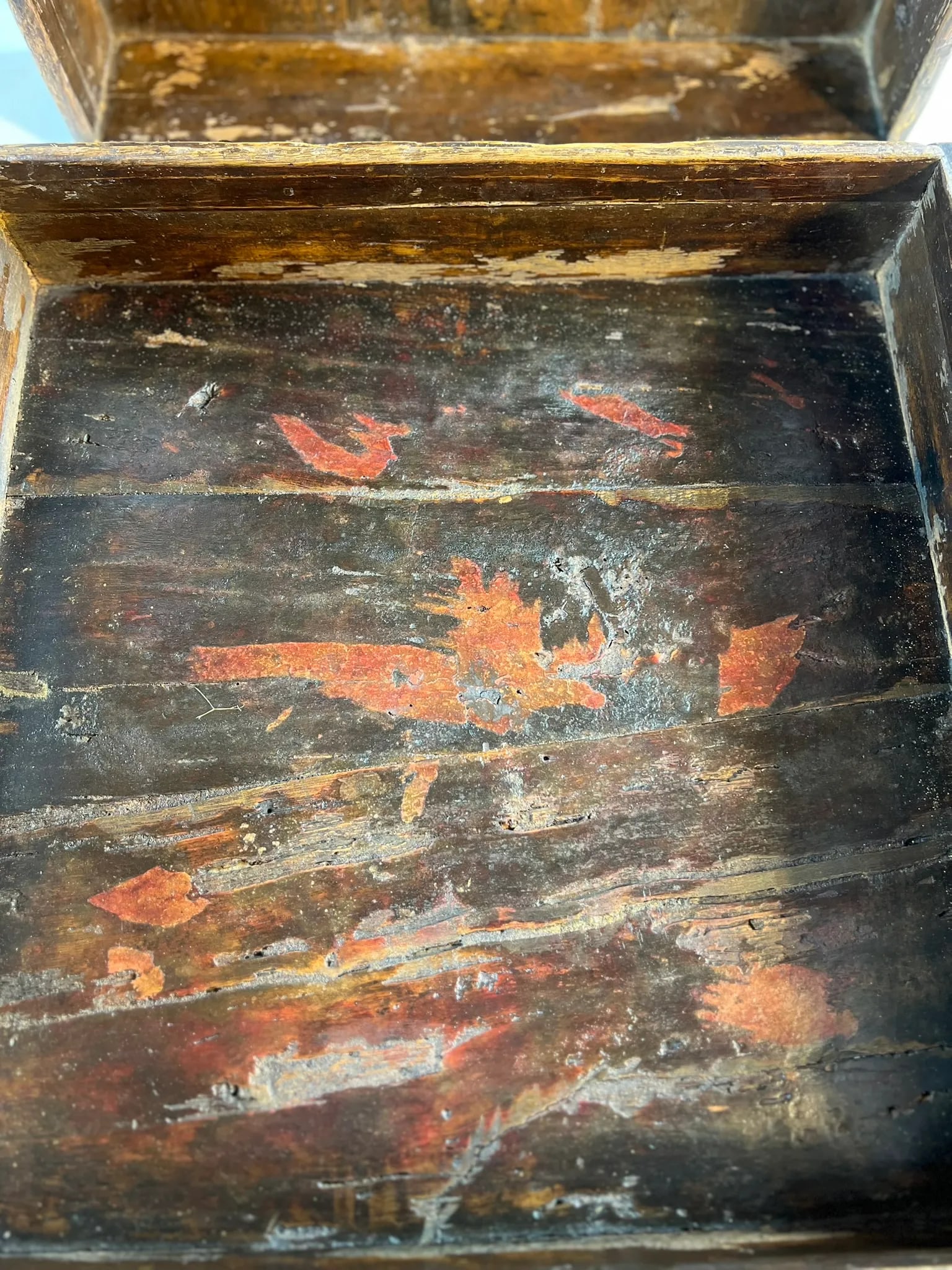 Two Antique Chinese Folk Art Wooded Travel Containers - 15