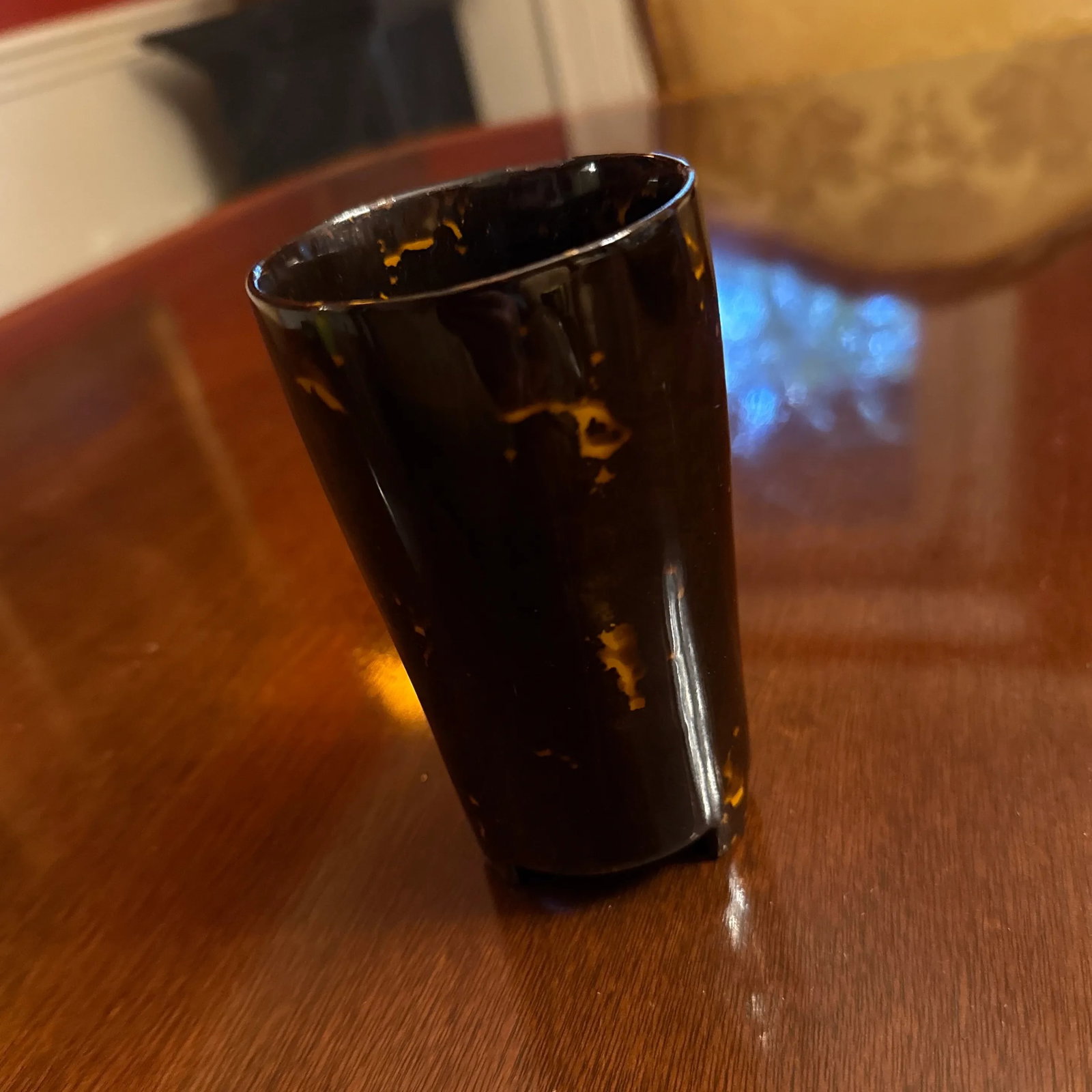Mid 20th Century Faux Tortoise Shell Horn Cup - 3