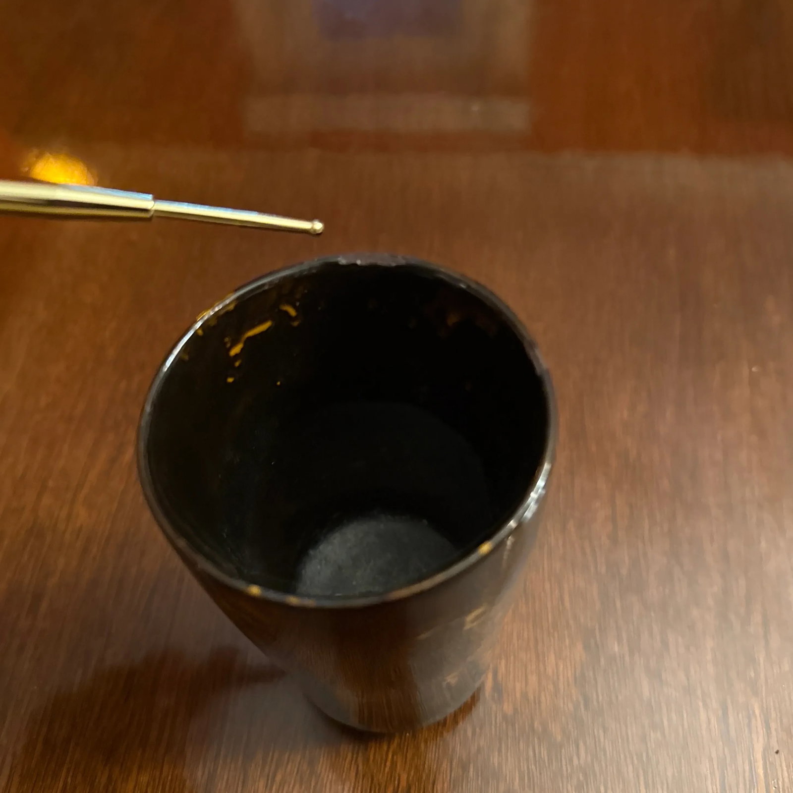 Mid 20th Century Faux Tortoise Shell Horn Cup - 5