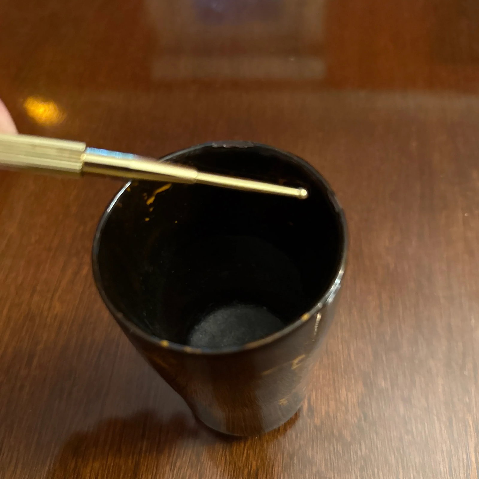 Mid 20th Century Faux Tortoise Shell Horn Cup - 6
