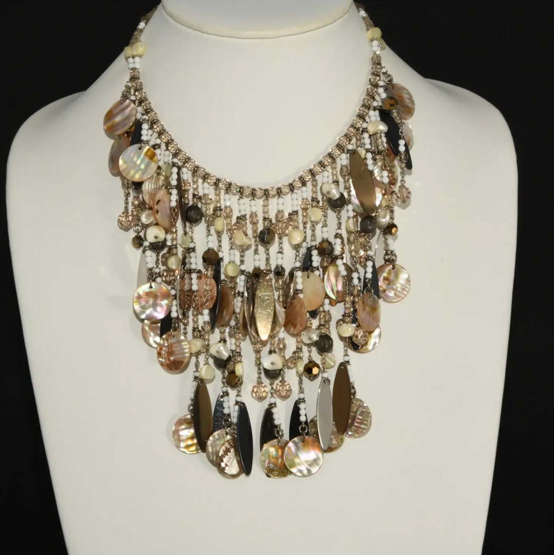 Vintage Daniel Swarovski Waterfall Bib Necklace in Original Box - 2