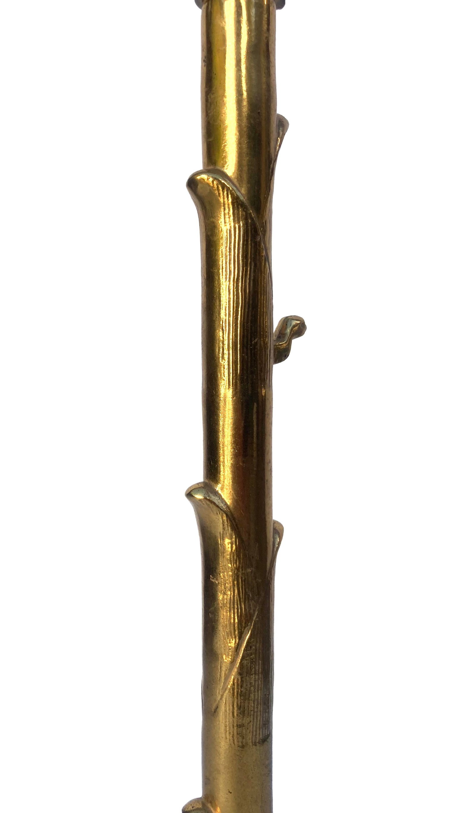 Early 20th Century Converted Brass Andiron Candlestick Lamp on Tripod Base - 10