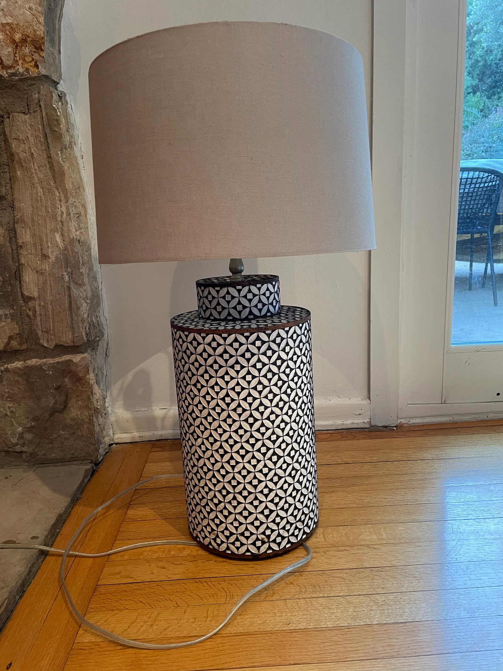 Contemporary Black & White Table Light - 4