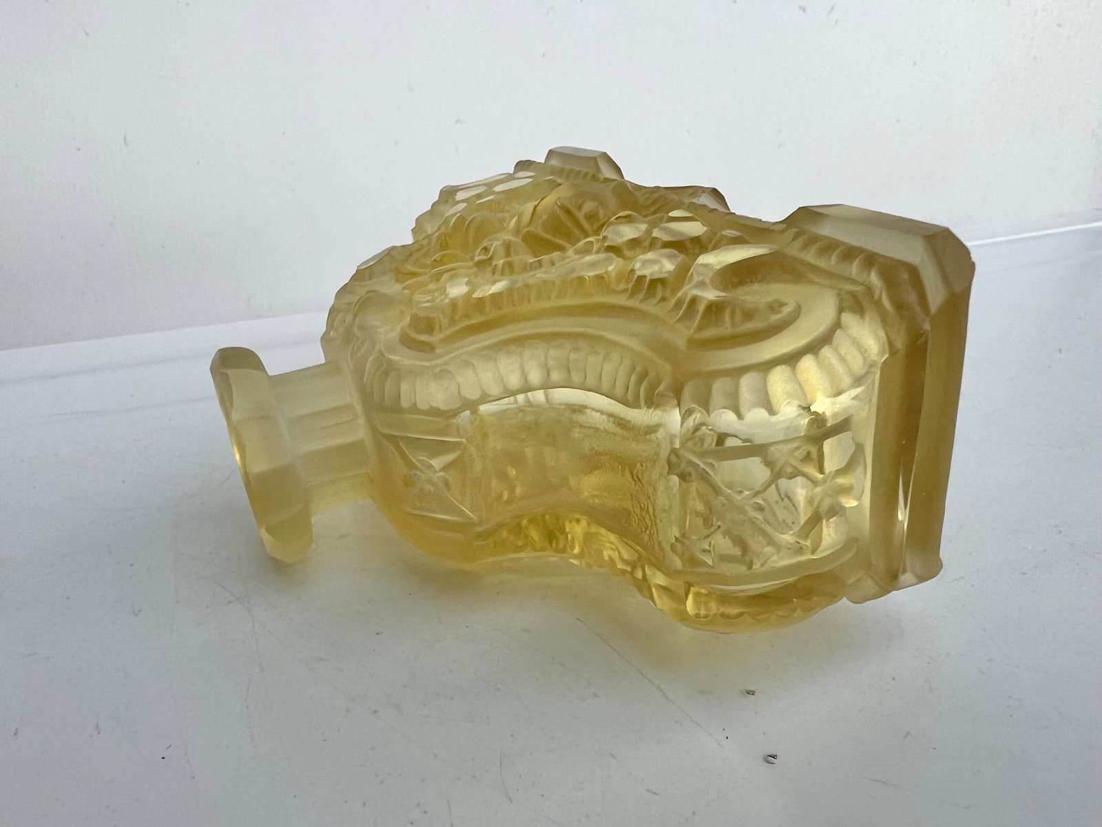 Antique Art Deco Style Yellow Perfume Bottle - 10