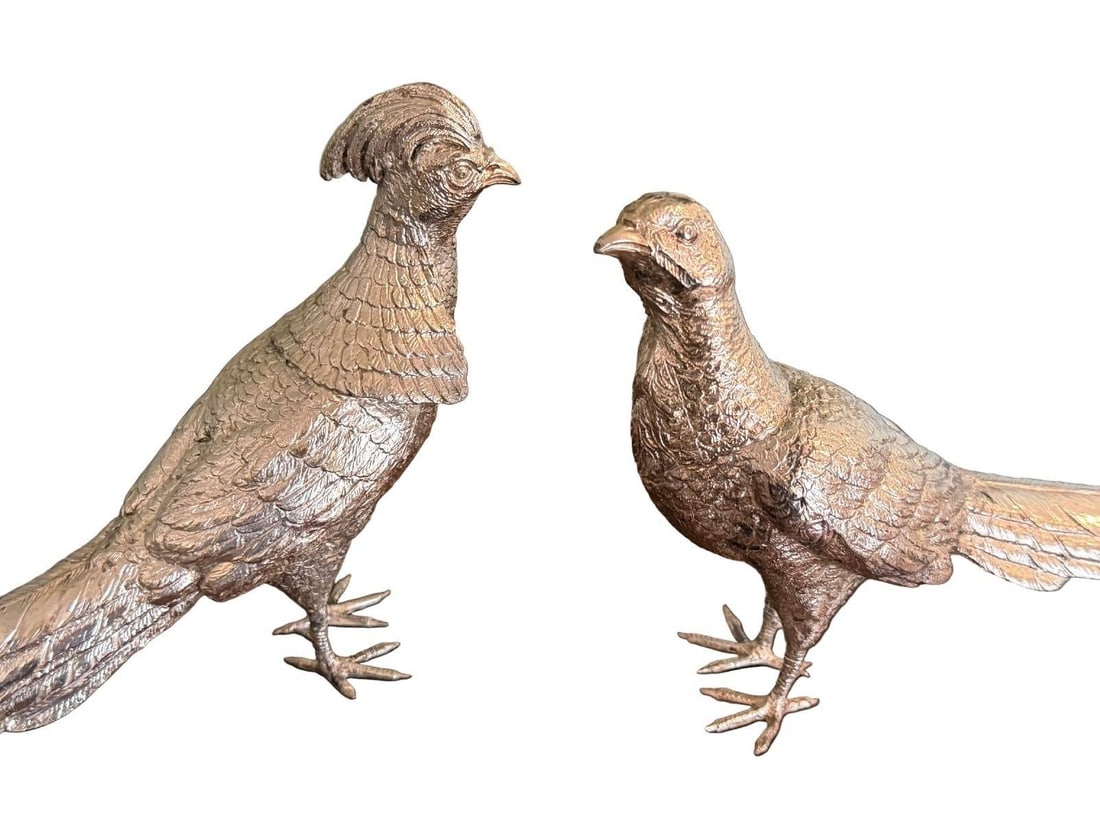 Pair of Silver Plated Pheasants - 2