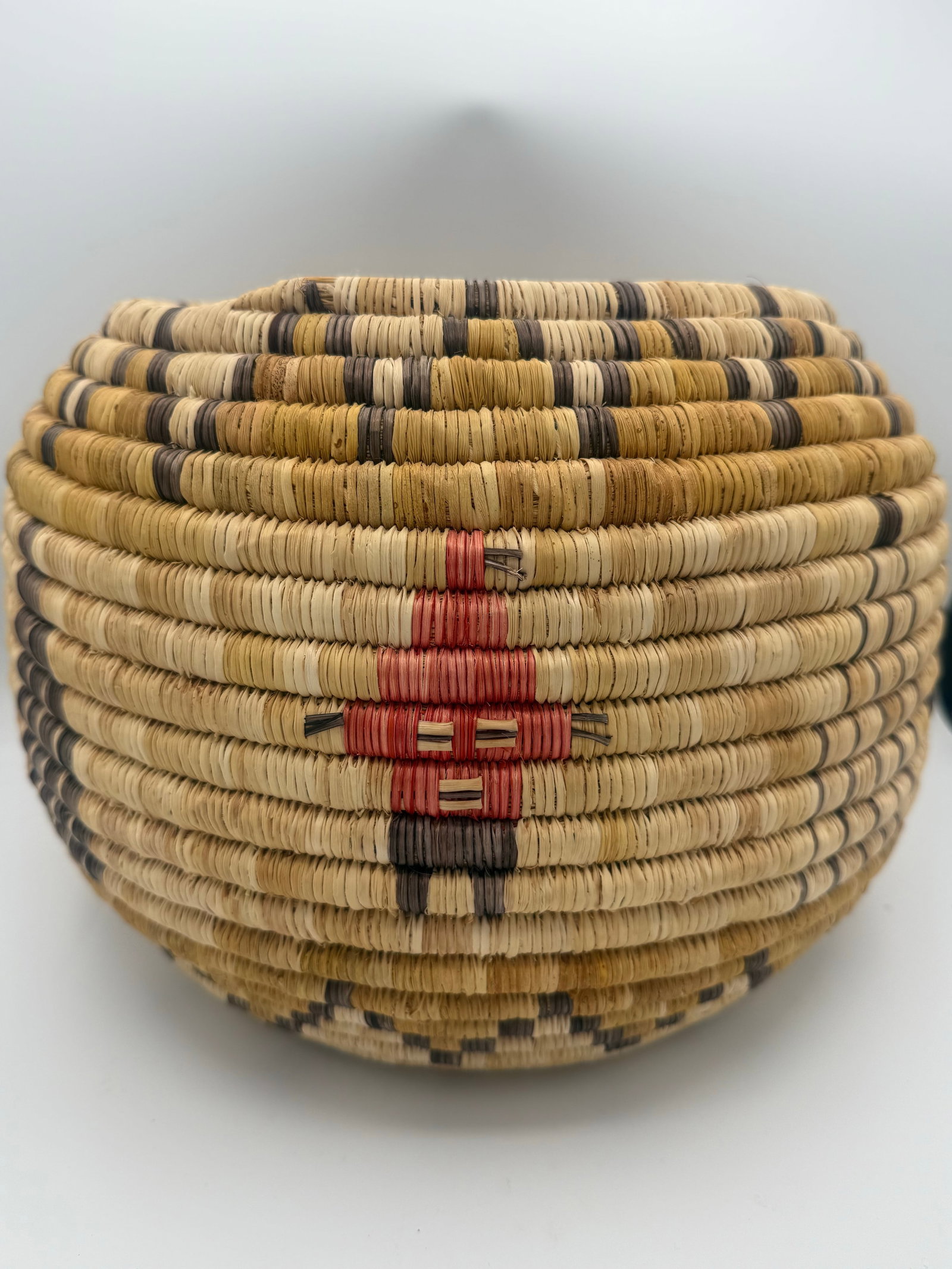 Rare Vintage Hopi Native American Coiled Basket - 2