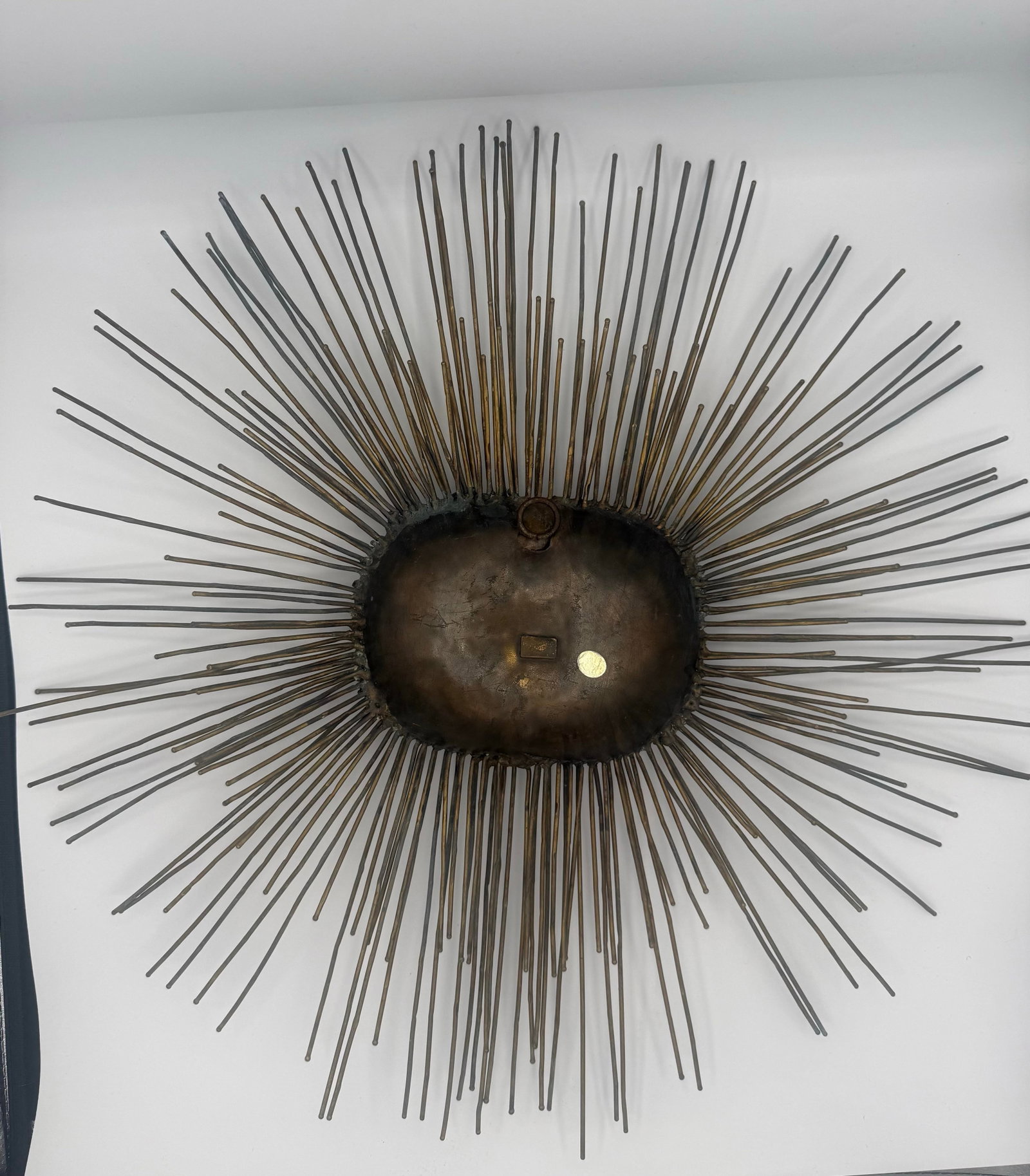 20thC Rare Emaus Talleres Signed Brutalist Mid-Century Modern Sun Face Sculpture - 2