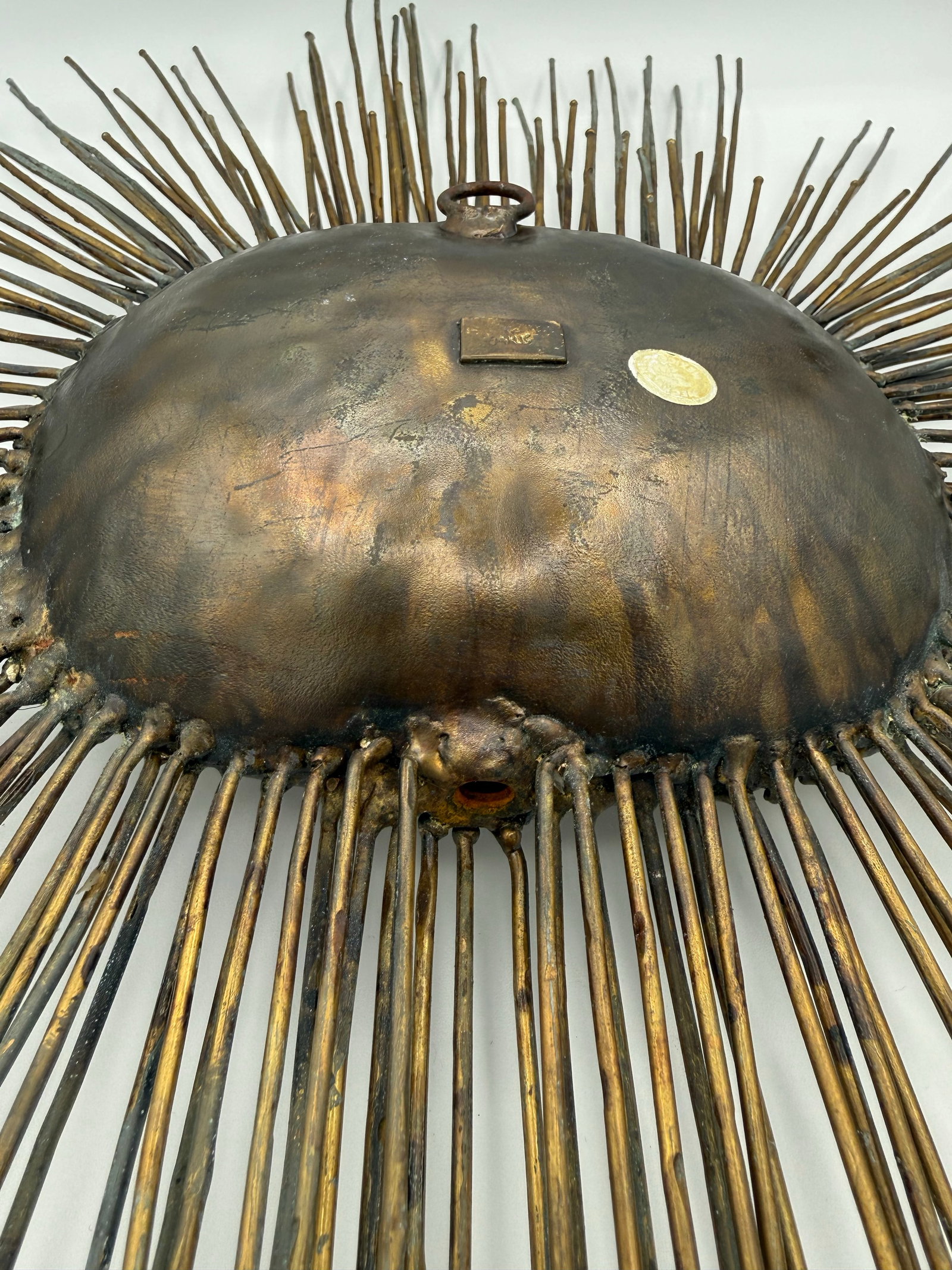 20thC Rare Emaus Talleres Signed Brutalist Mid-Century Modern Sun Face Sculpture - 7