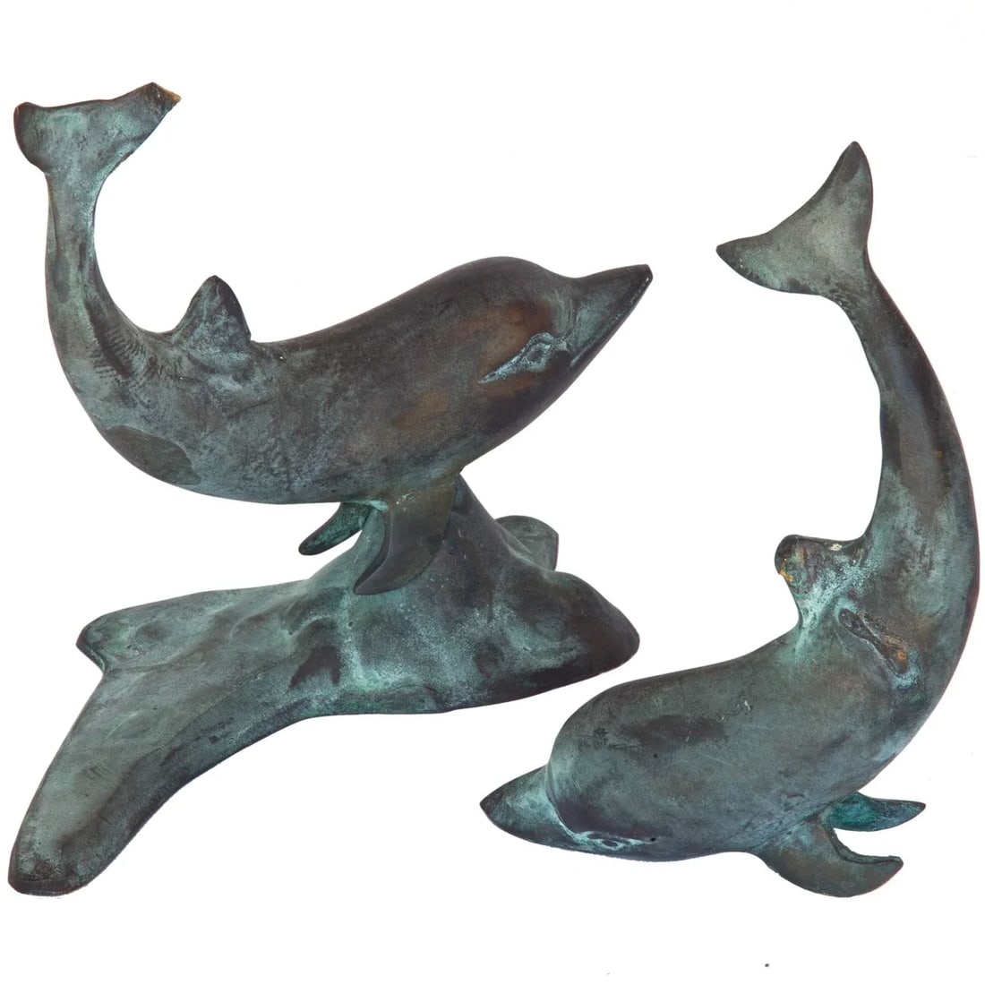 Mid 20th Century Bronze Dolphin Sculptures - Set of 2 - 6