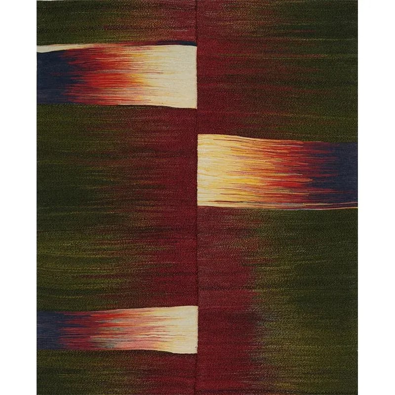 Handwoven Flatweave Stripe Pattern Scandinavian Style Kilim Rug 4'10" X 6'0'' - 11