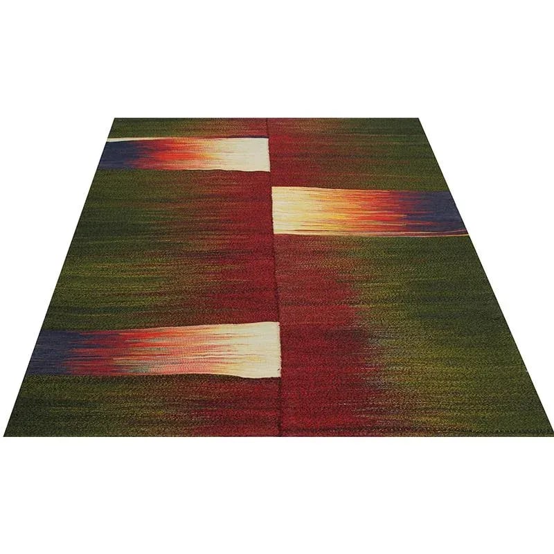 Handwoven Flatweave Stripe Pattern Scandinavian Style Kilim Rug 4'10" X 6'0'' - 2