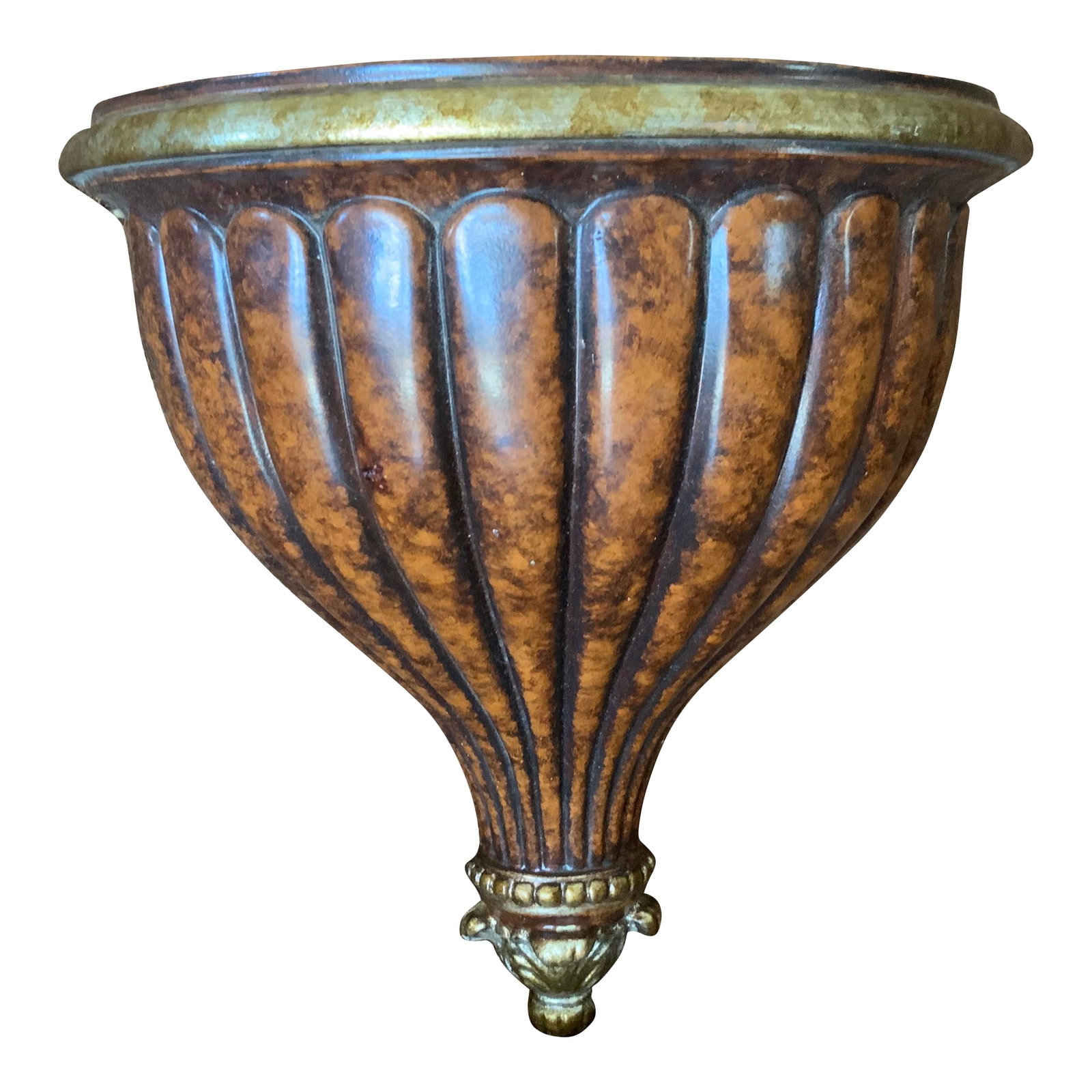 Maitland-Smith Wood Wall Sconces: This beautiful pair of Maitland-Smith wall sconces have a hand painted finish with brushed gold accents. Maitland-Smith is a pioneer company specializing in beautiful custom finishes and styles