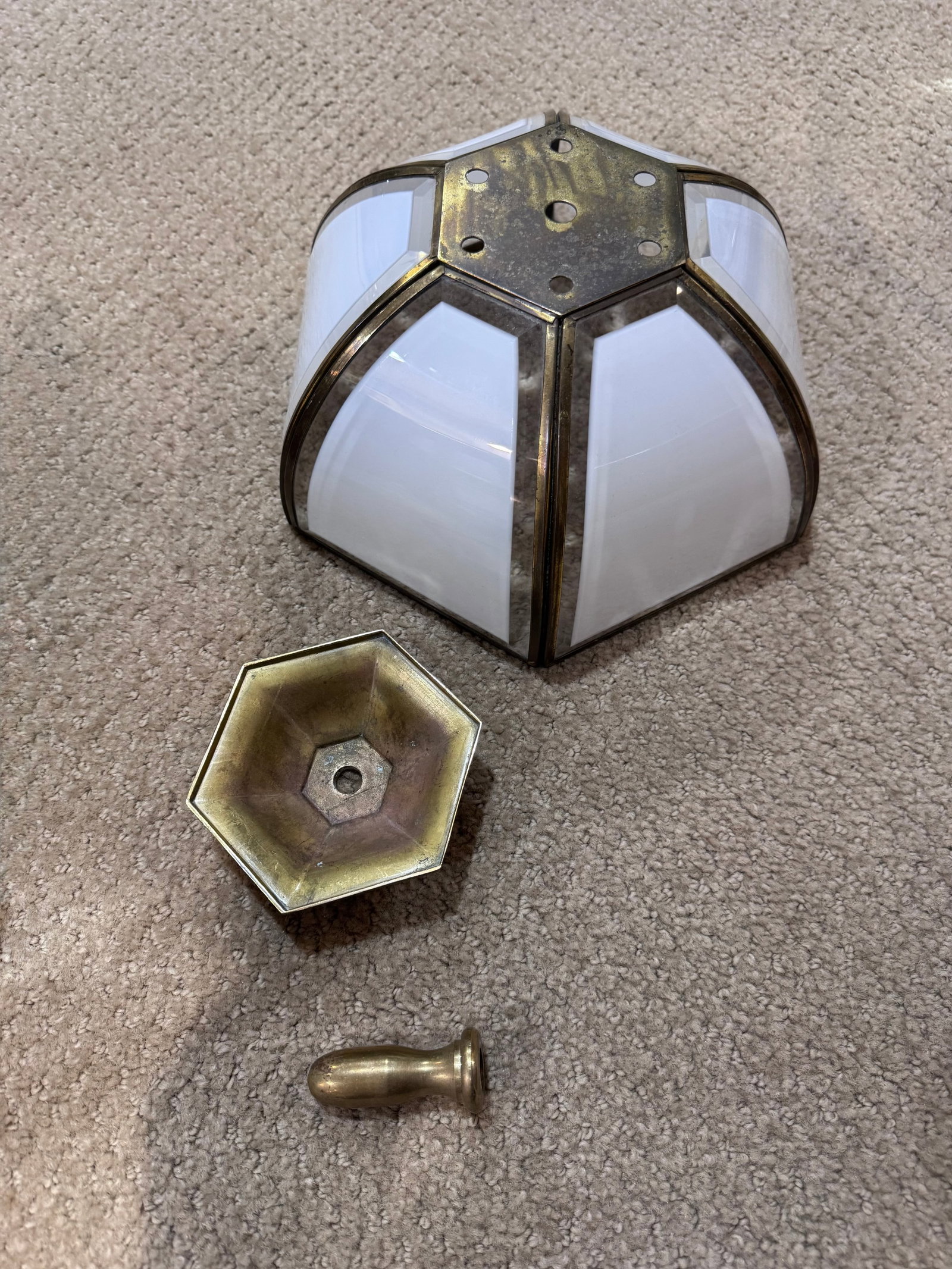 Vintage Solid Brass 3-Light Coach Lantern Wall Sconces - Frosted Dome - a Pair - 14