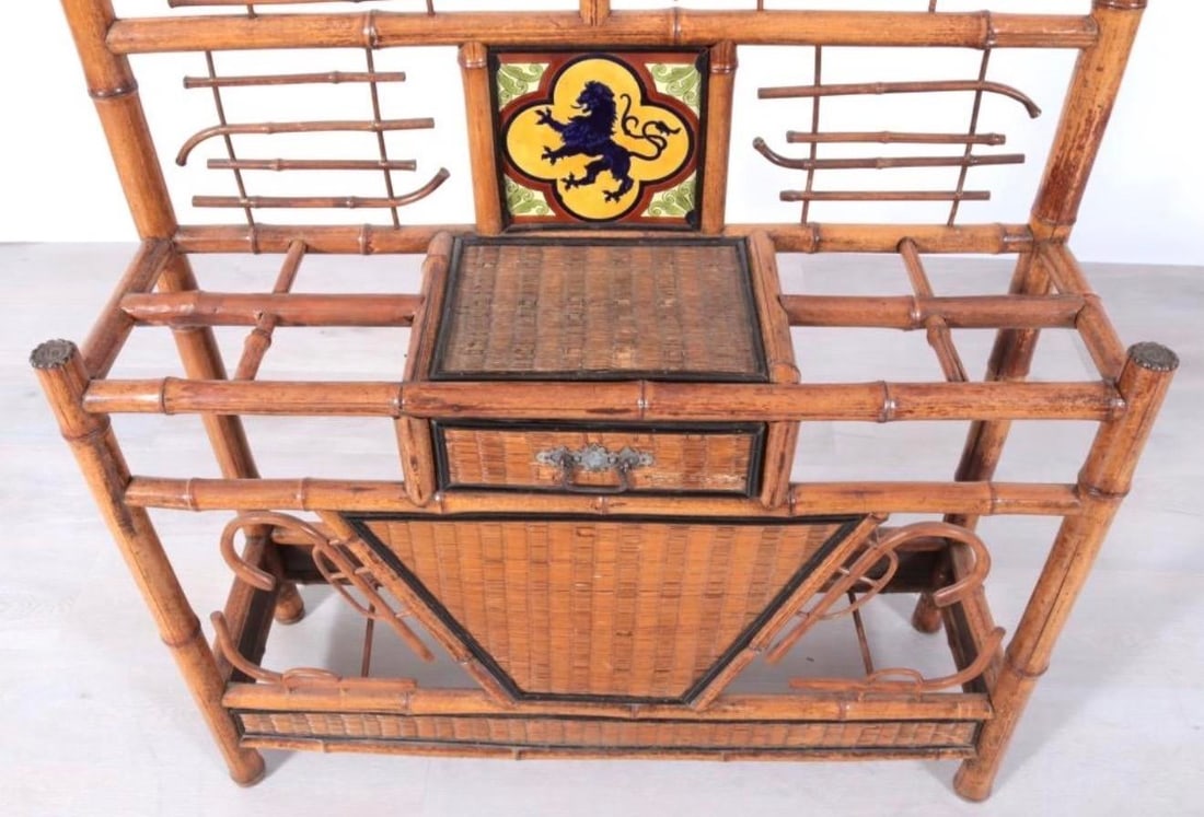 Late 19th Century Brighton Pavilion Arts and Crafts Chinoiserie Style Hall Tree Umbrella Stand With - 5