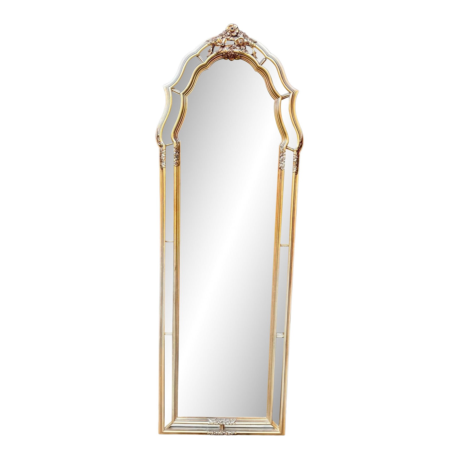 Rococo Full Length Gold Wall Mirror: This Baroque Rococo full length mirror is an exceptional statement piece that showcases fine craftsmanship and timeless European elegance. Featuring an ornate French-inspired design, its richly